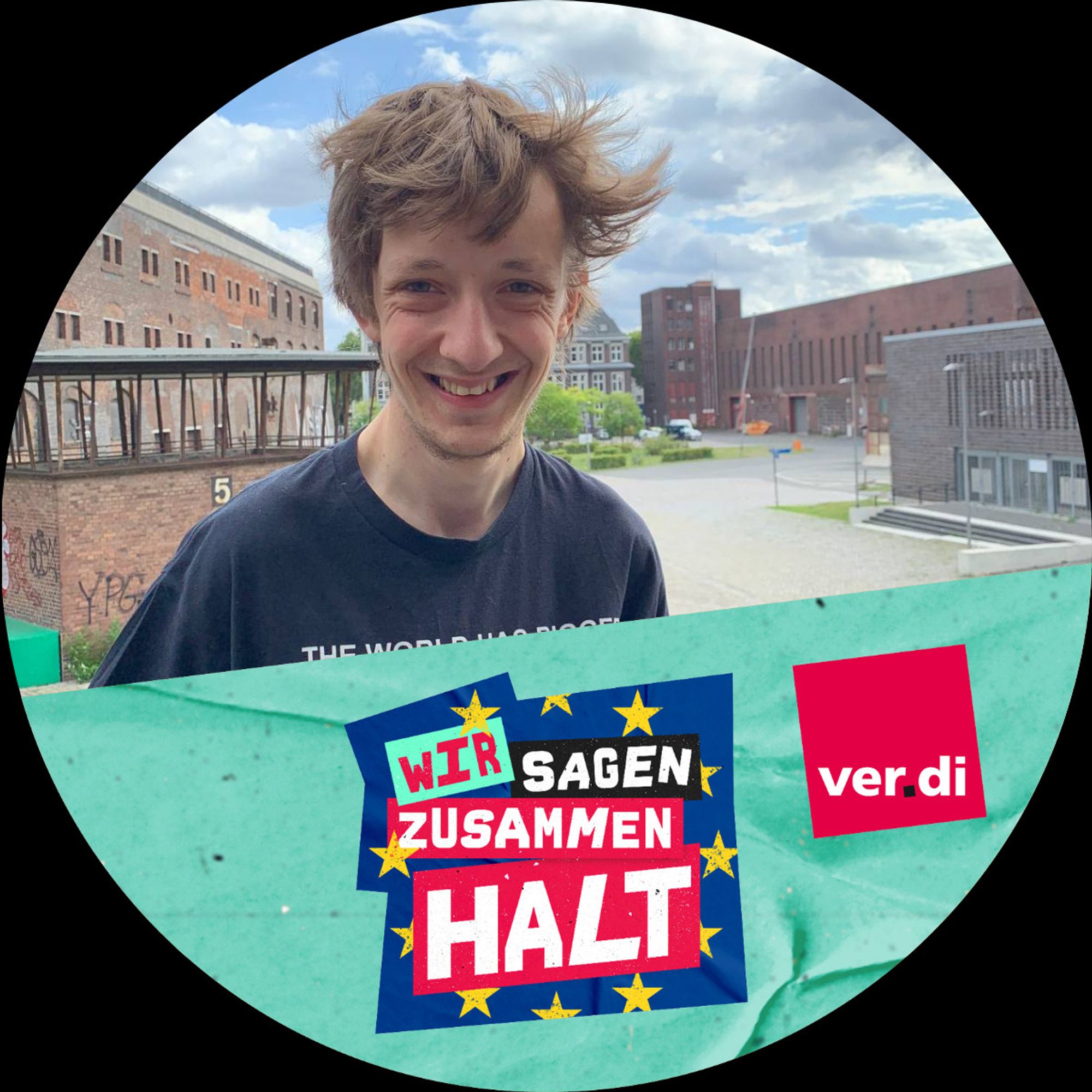 Neues Profilbild im ver.di Kampagnendesign zur Europawahl: WIR SAGEN ZUSAMMEN HALT