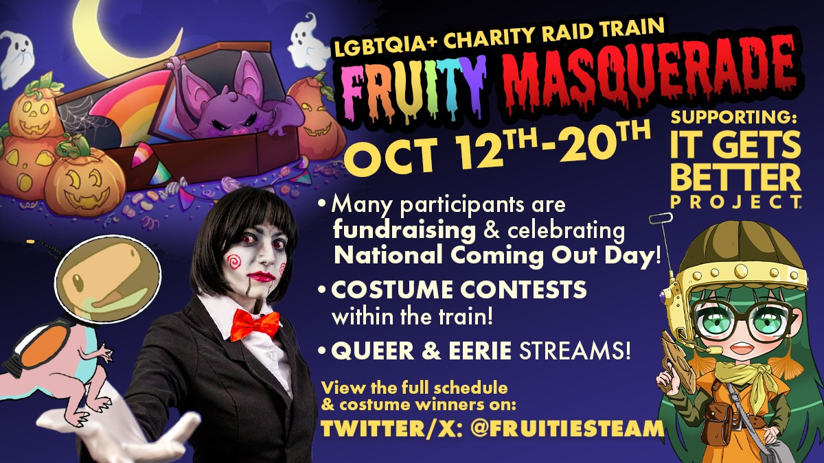 Fruity Masquerade Oct 12th to 20th. supporting It Gets Better Project