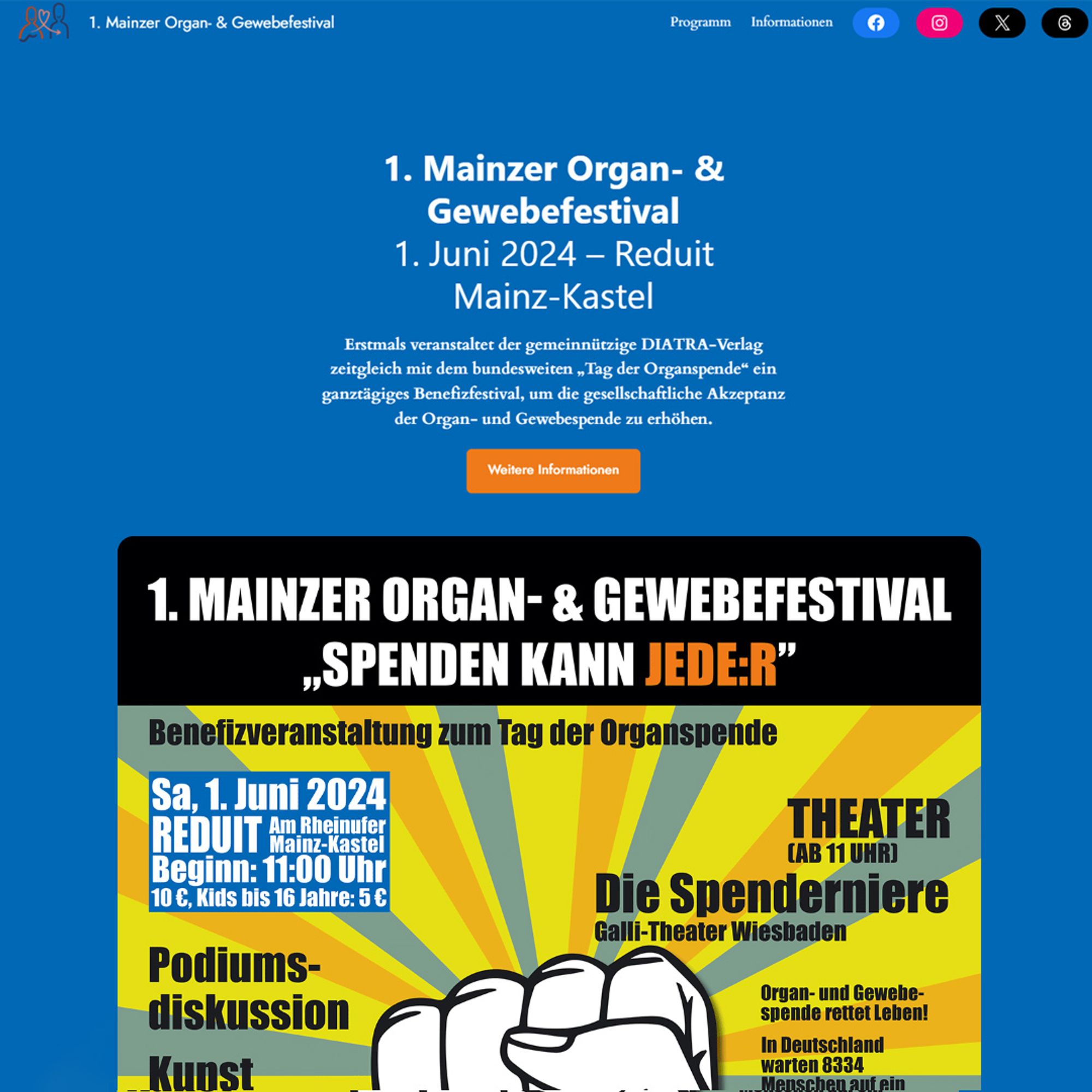 Screenshot der Festival-Website