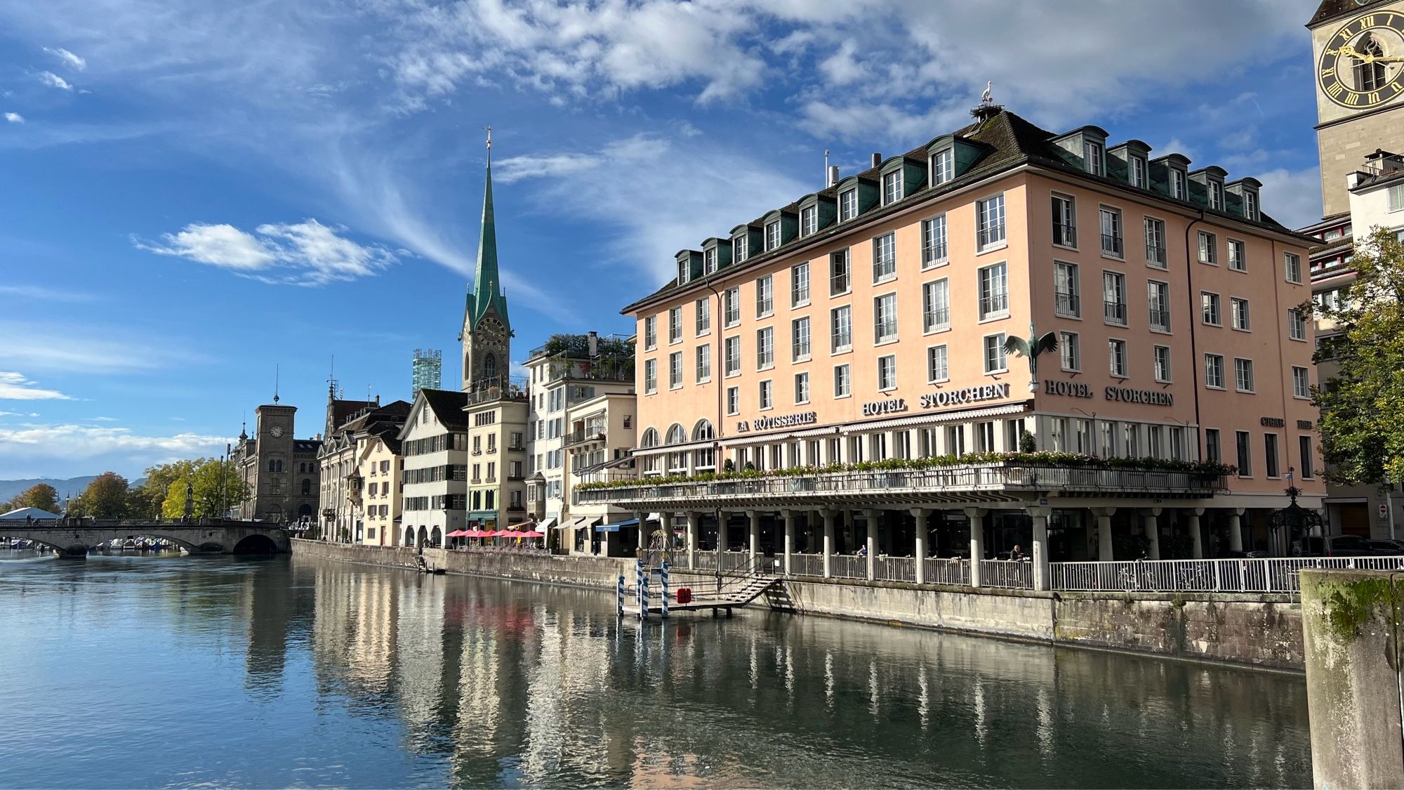 Sunshine on the banks of the Limmat.