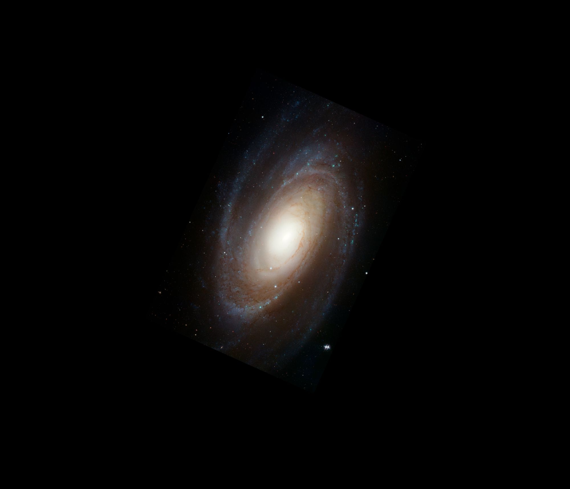 A spiral galaxy surrounded by black background. Image: NASA, ESA and the Hubble Heritage Team (STScI/AURA). Acknowledgment: A. Zezas and J. Huchra (Harvard-Smithsonian Center for Astrophysics)