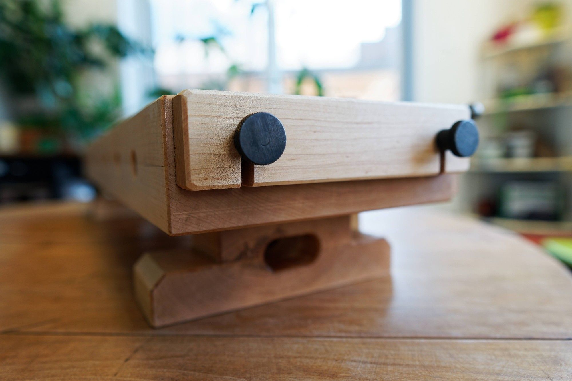 Portable workbench with a Moxon vise