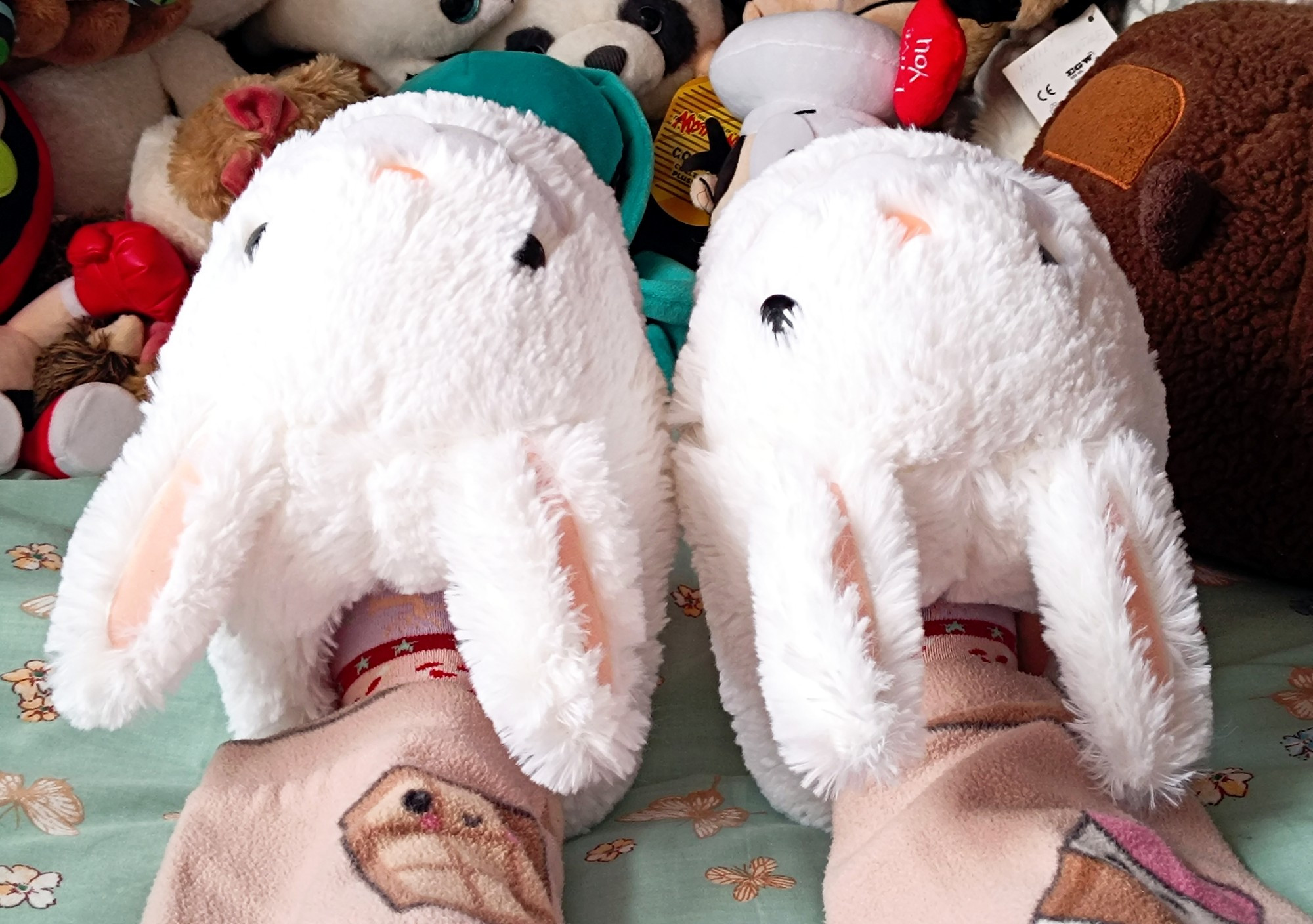 Photo of me wearing the Max slippers.