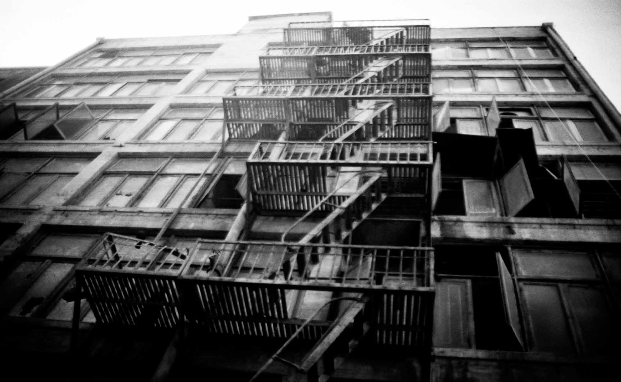 Alleyway details in los angeles, california in black and white