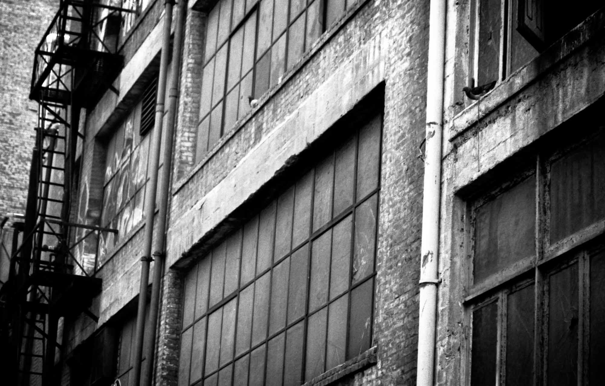 Alleyway details in los angeles, california in black and white