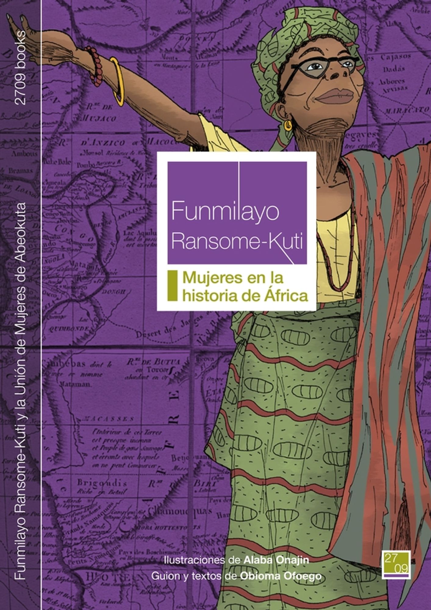 Cubierta del cómic Funmilayo Ransome-Kuti (colección Mujeres en la historia de África). Ed. 2709 books.