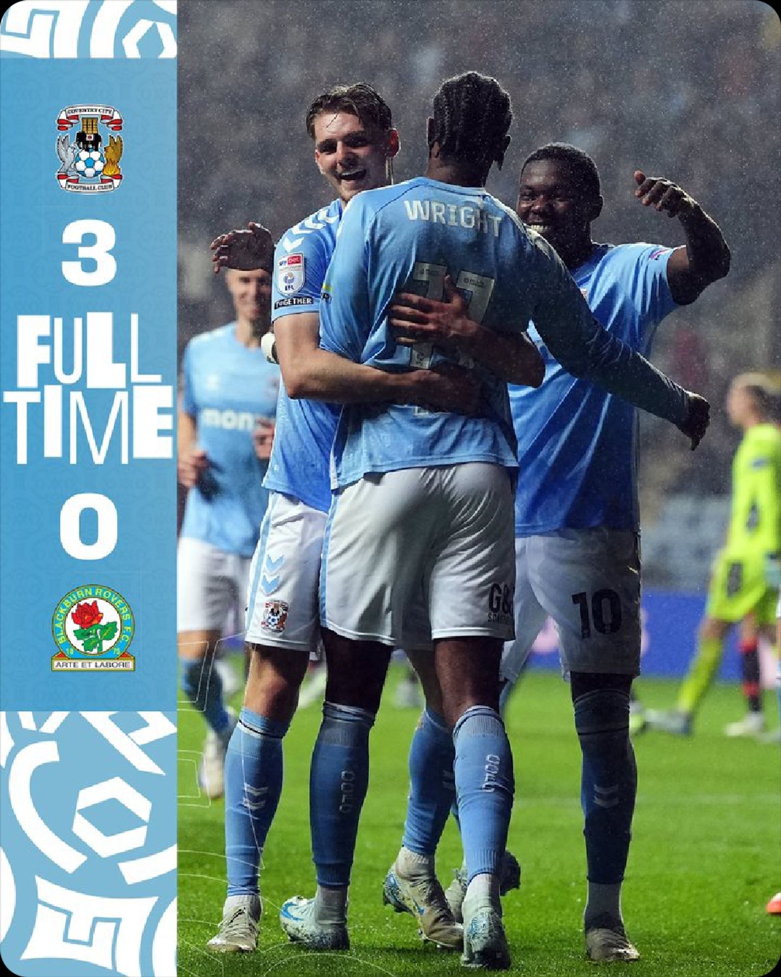 Coventry 3 Blackburn 0