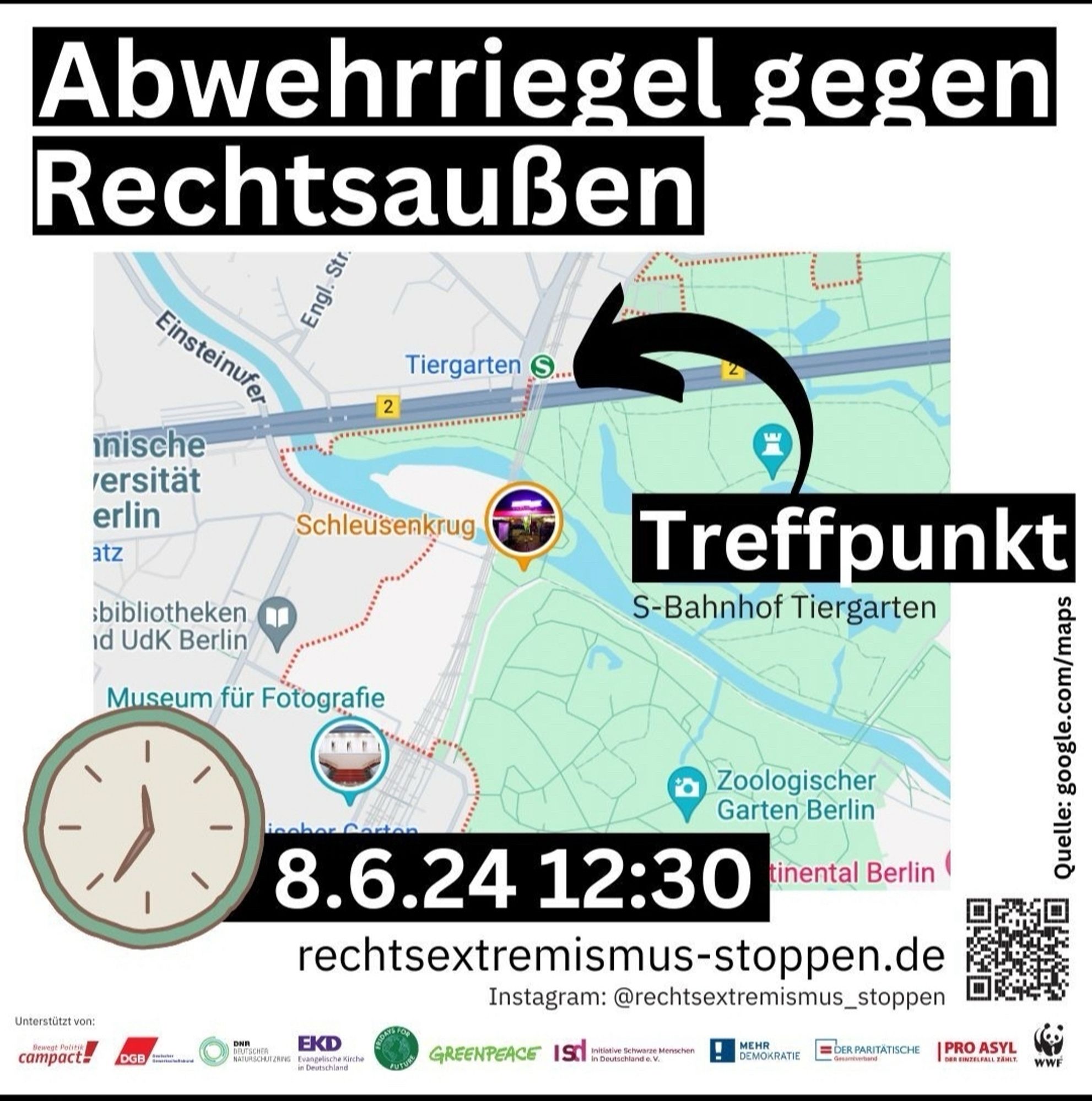 Karte mit dem S-Bhf Tiergarten