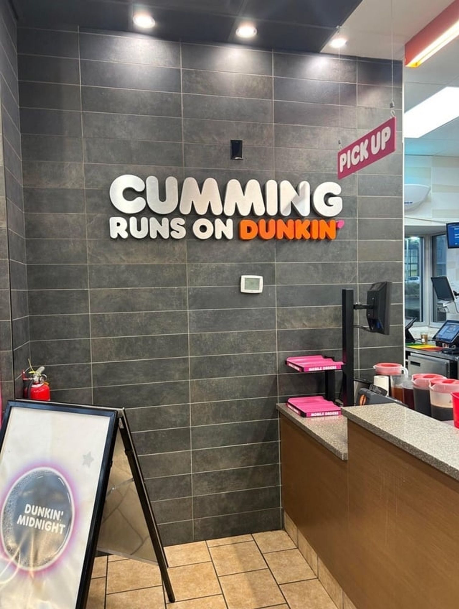 Cumming runs on Dunkin