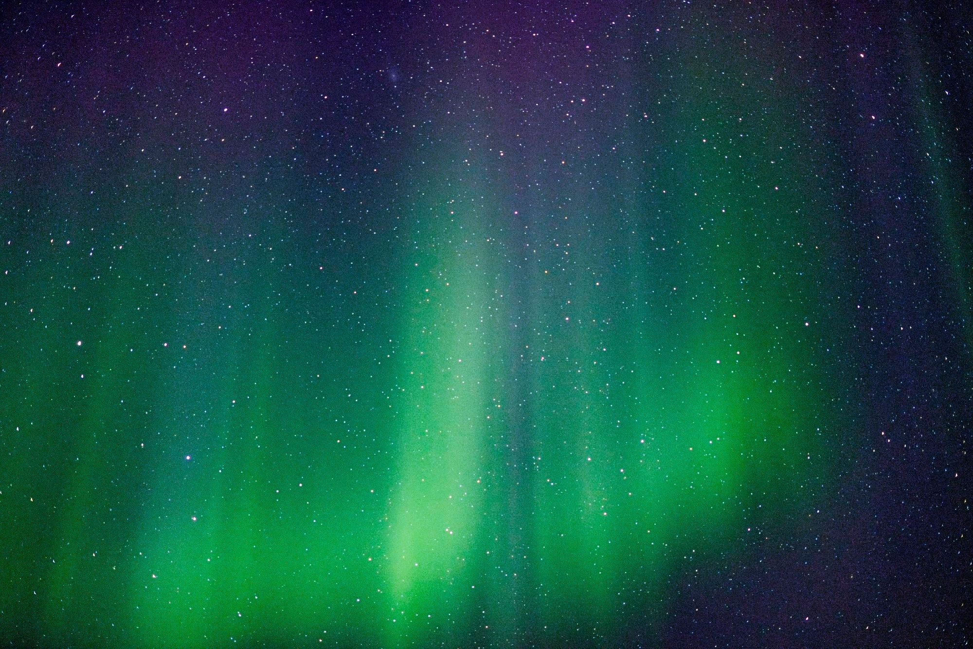 Green and purple aurora