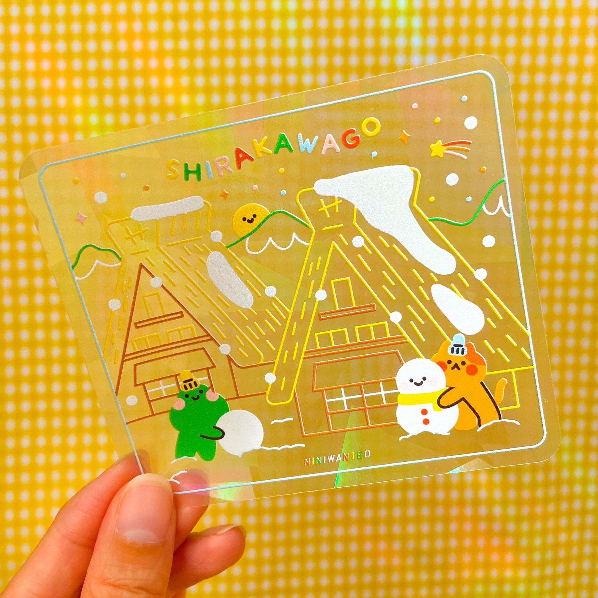 Suncatcher sticker of Shirakawago