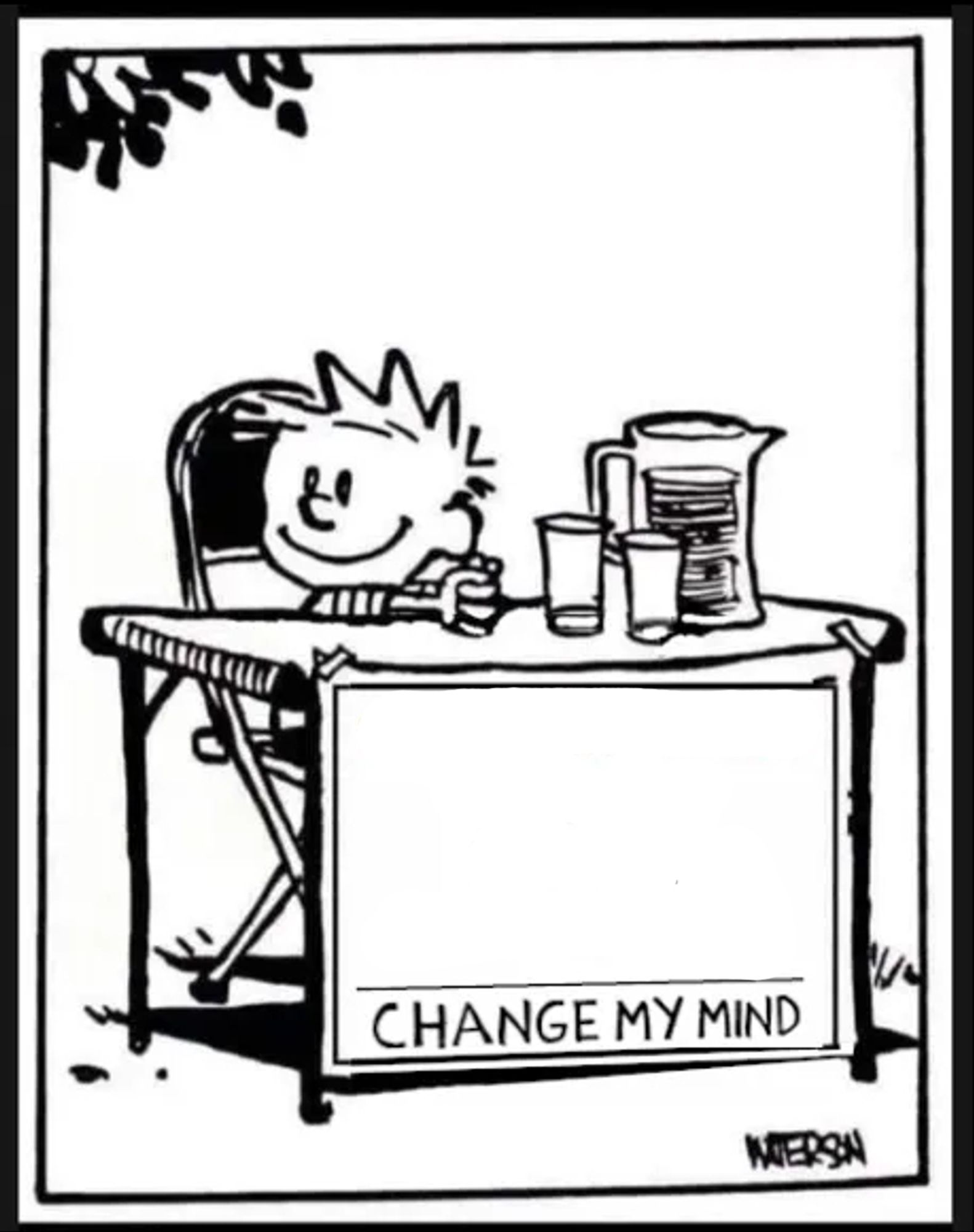 Calvin at the table, clean template.