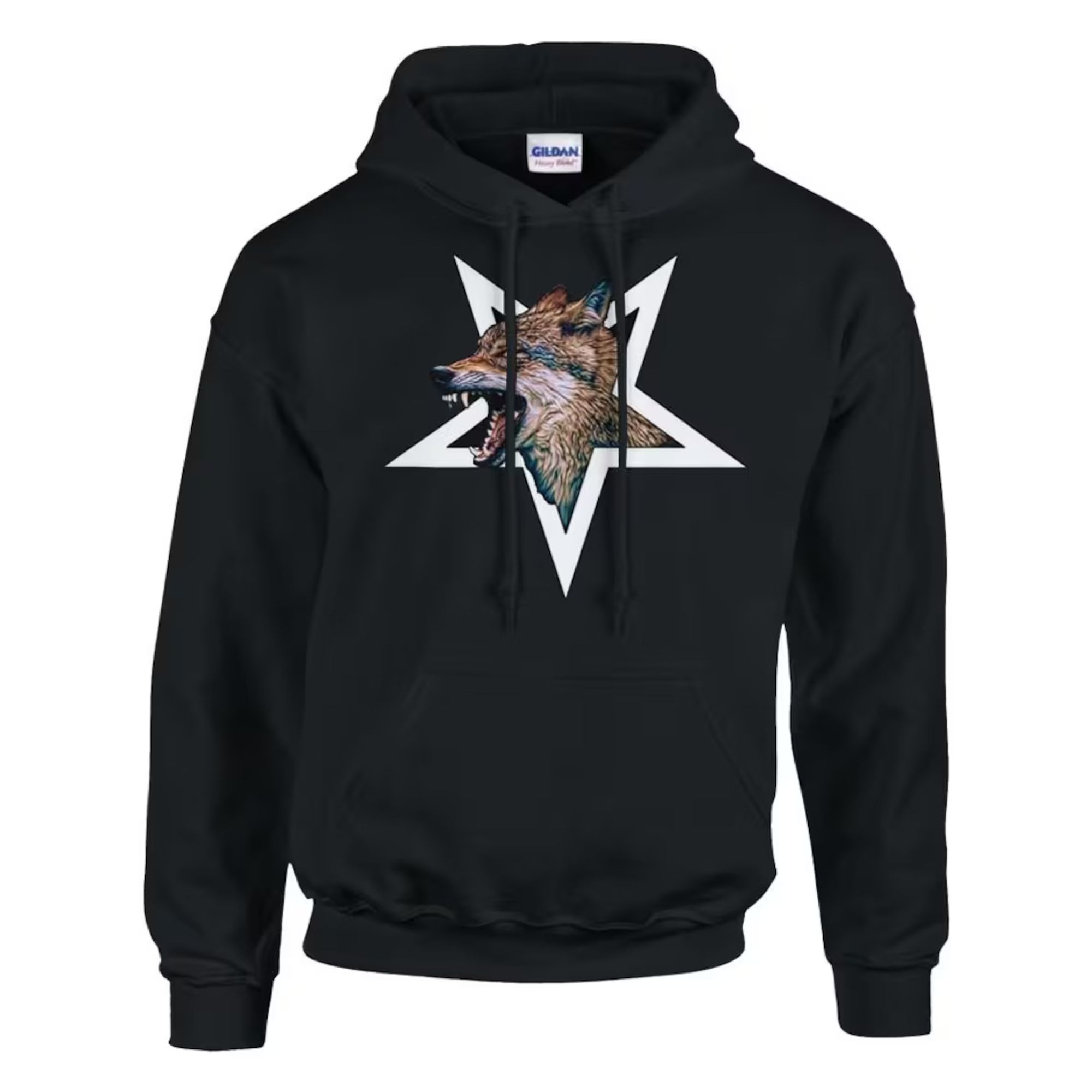 A hoodie: wolf in star