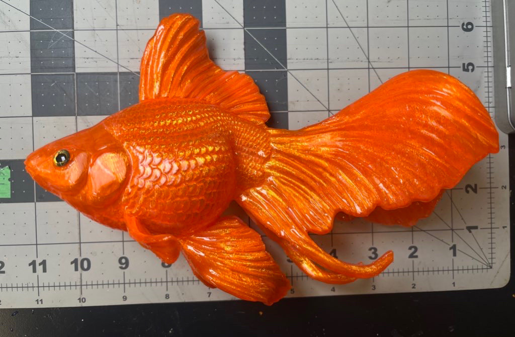 3D printed fancy goldfish.