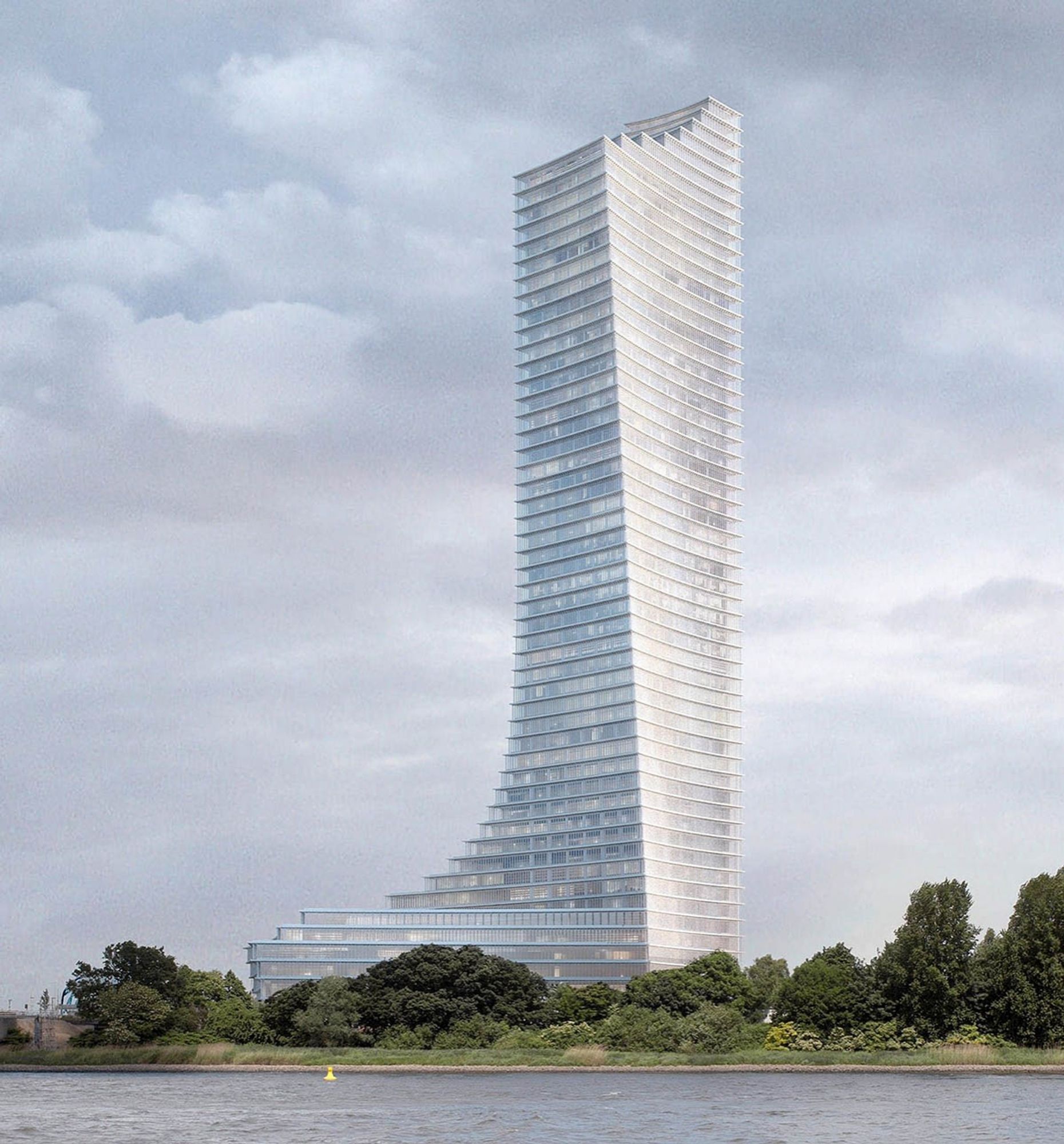 Render of the Elbtower by David Chipperfield Architects, Signa