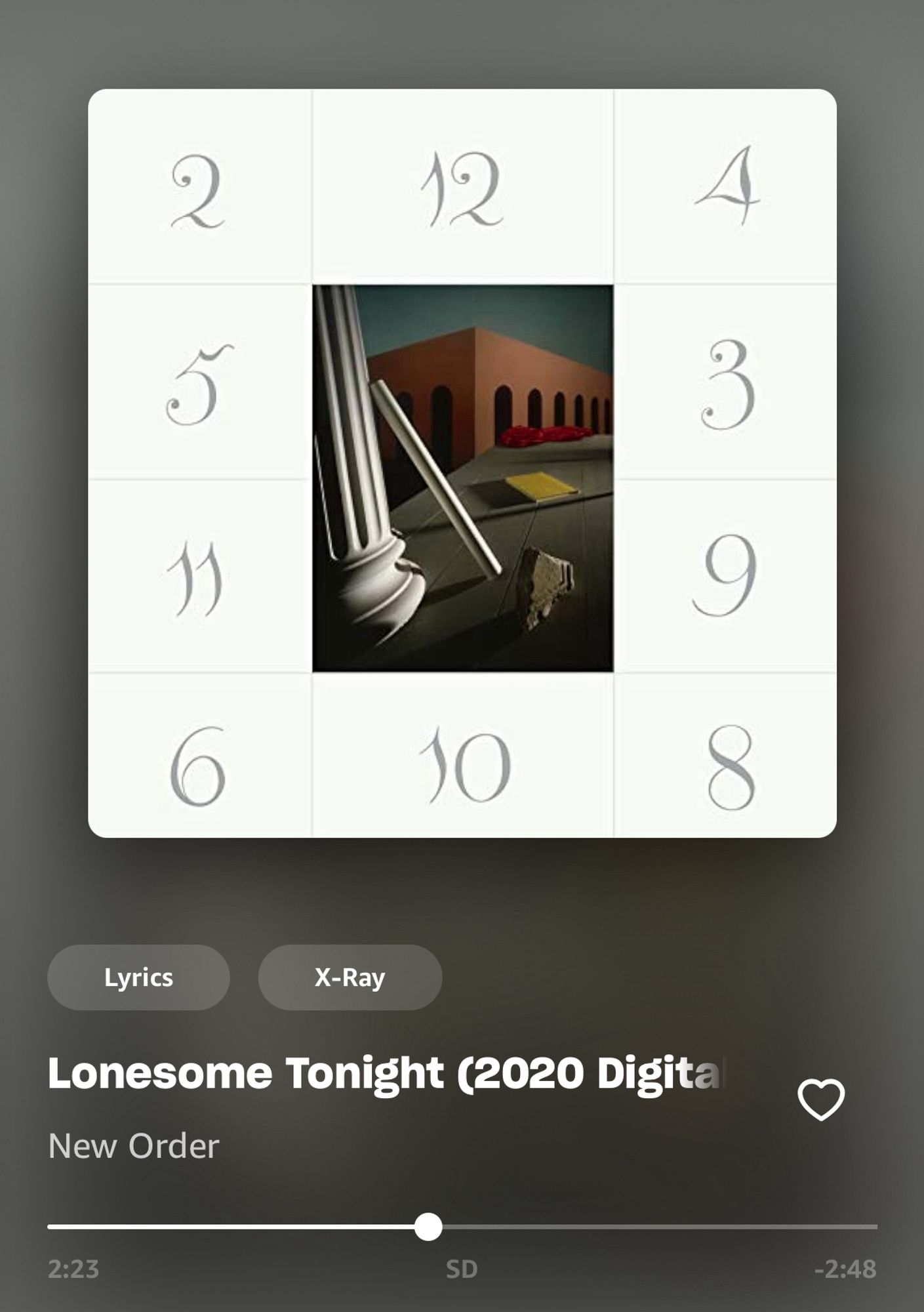 Screenshot of streaming service’s New Order “Thieves Like Us“ 12” B-side, “Lonesome Tonight”