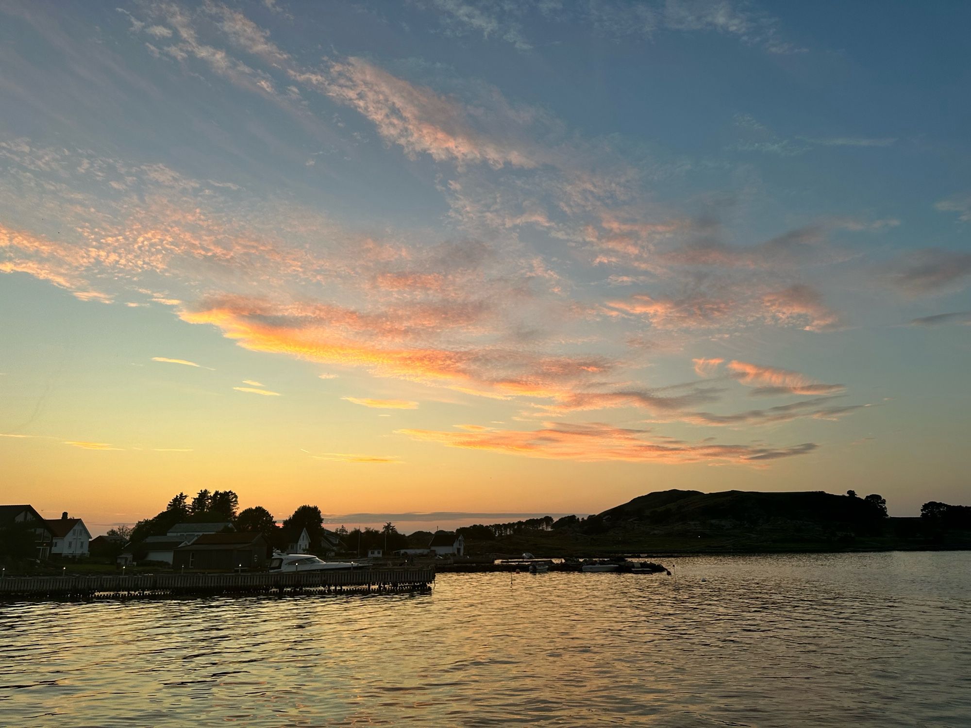 Amazing pastel evening sky over the water