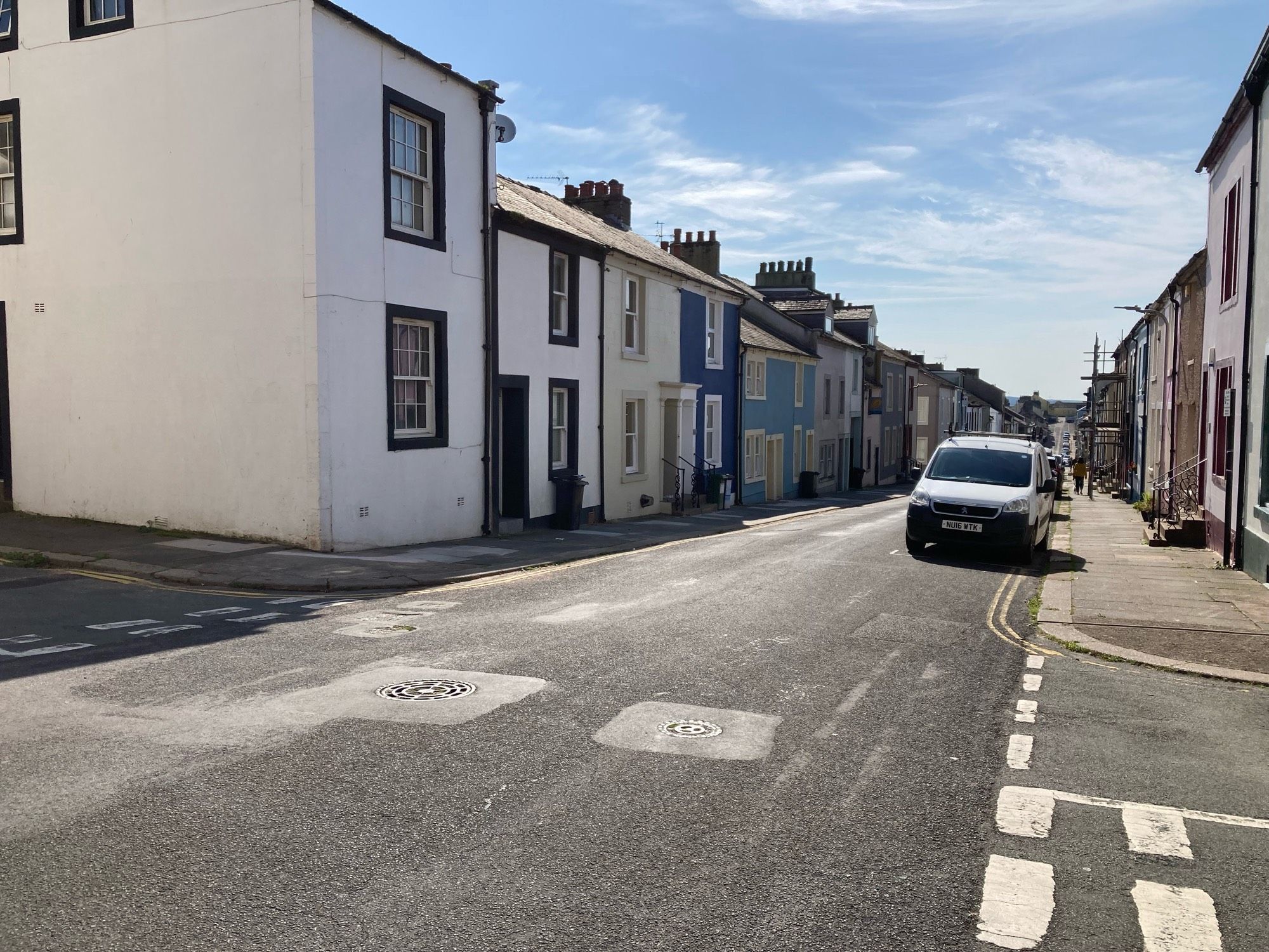 High Street with some newly decorated houses.