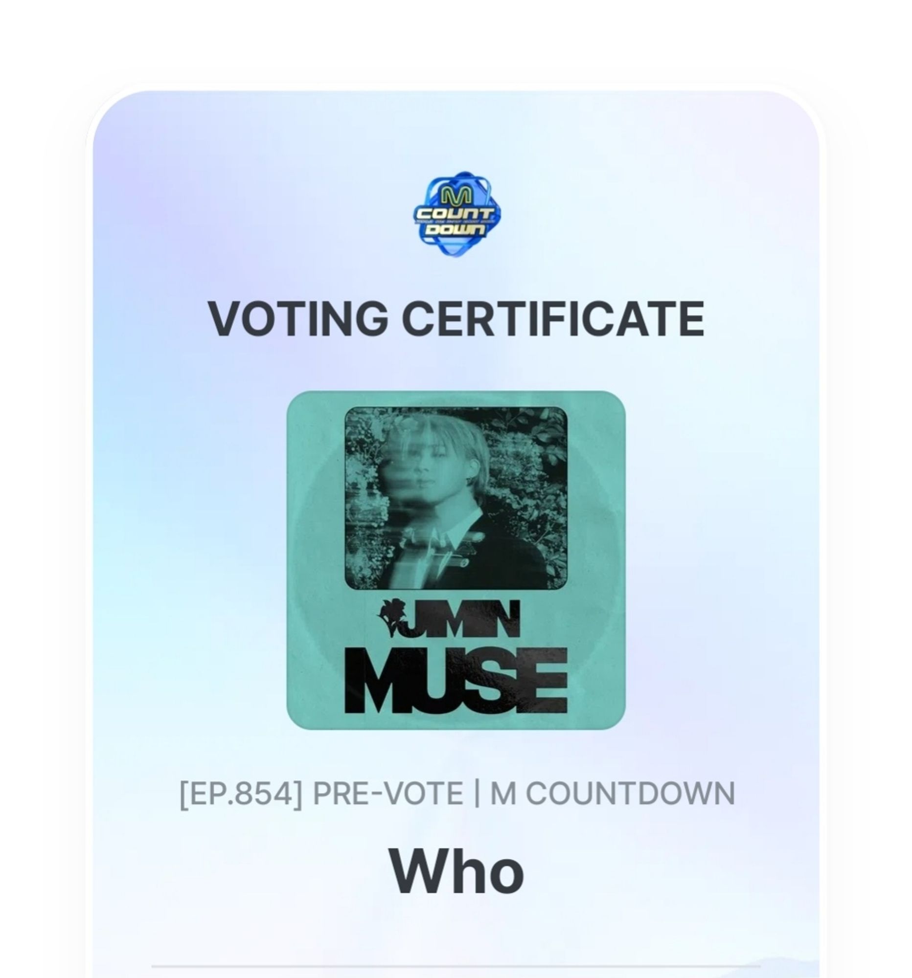 Voting certificate image for mnet plus