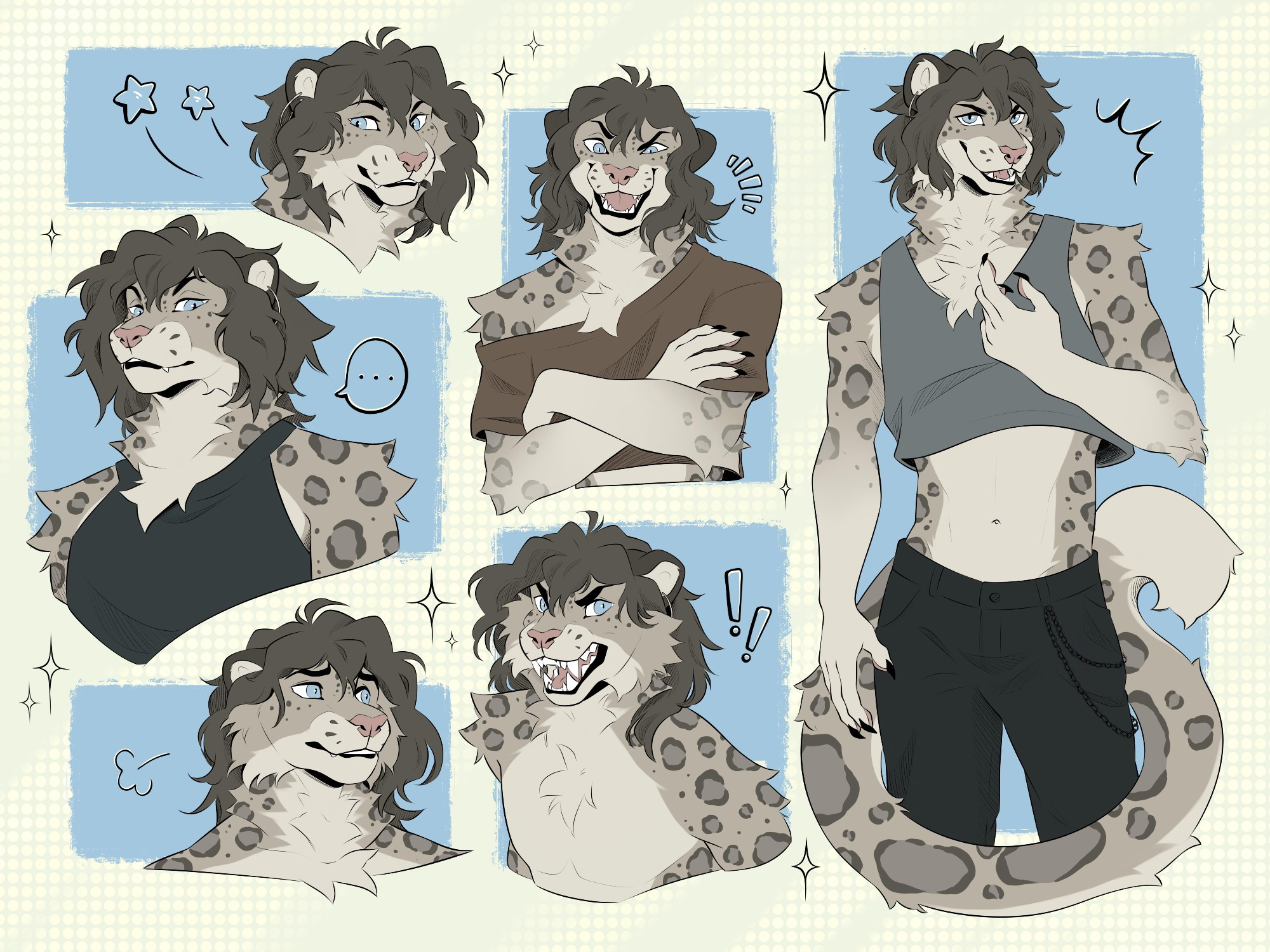 sneeuwliupaarden sketch page in a variety of cute to angry poses.