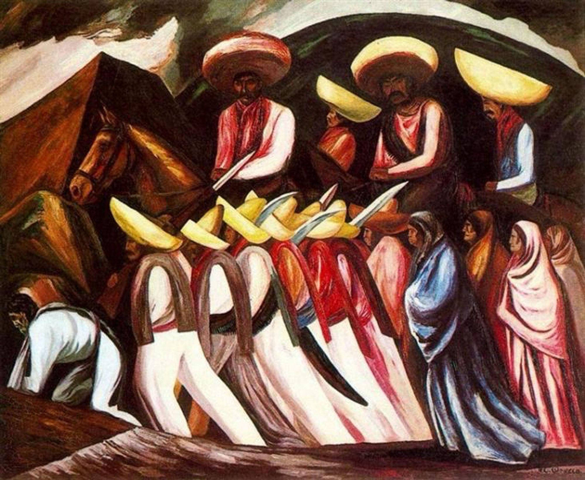 The painting “zapatistas” by Jose Clemente orozco