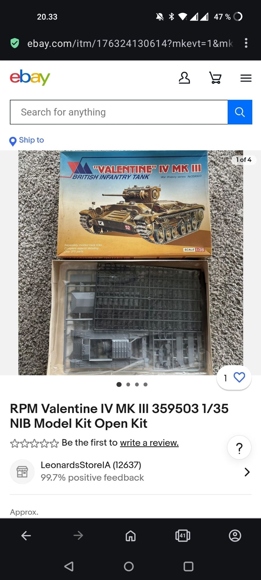 Reference photo from ebay of this kit. based on sprue colors and contents im thinking this is the same kit i bought without box or manual