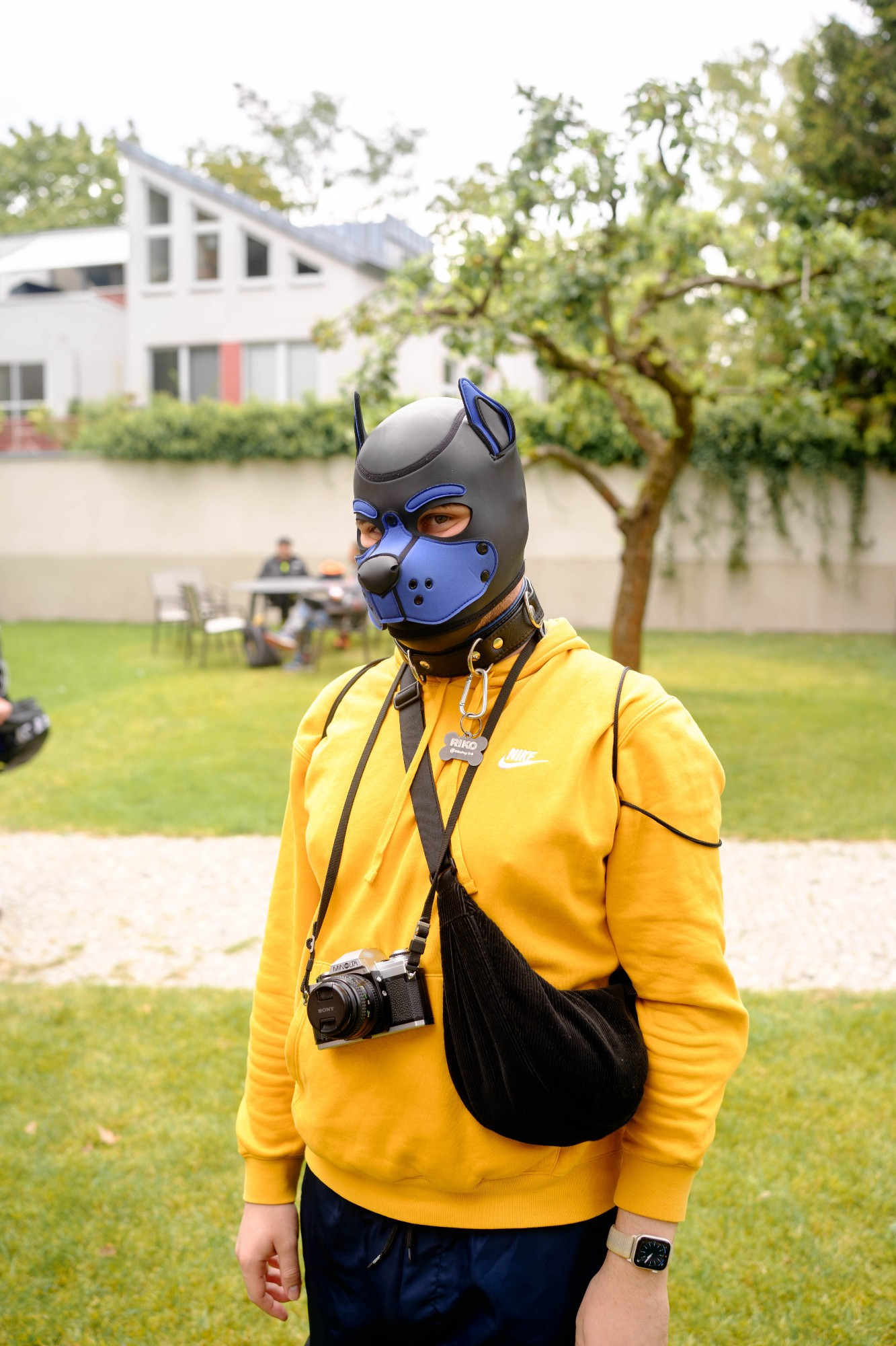 surprise, I’m the pup in the yellow sweater, this is just a normal photo with an old camera dangling on my neck