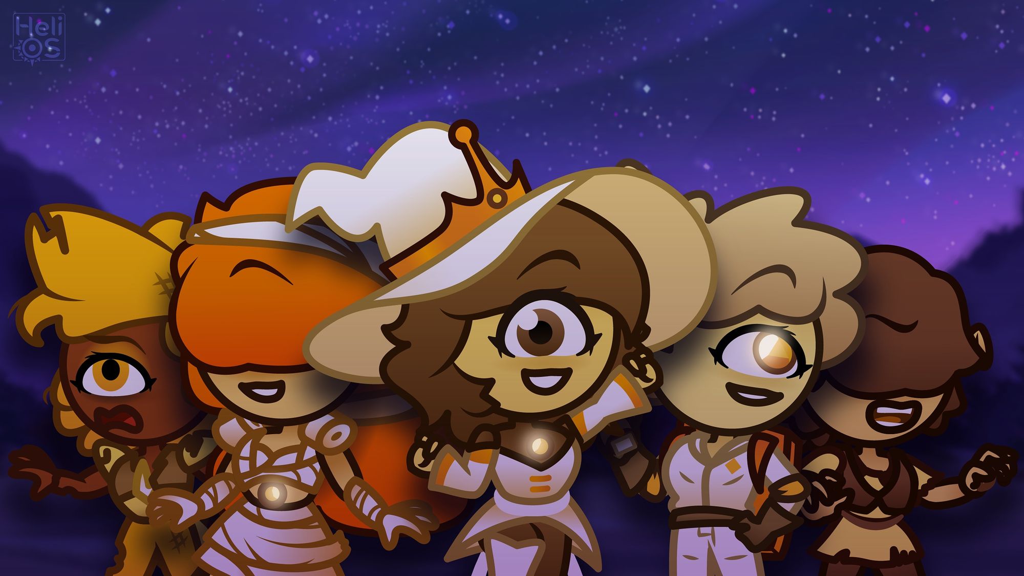 my five Golden Sapphires in various spooky attire