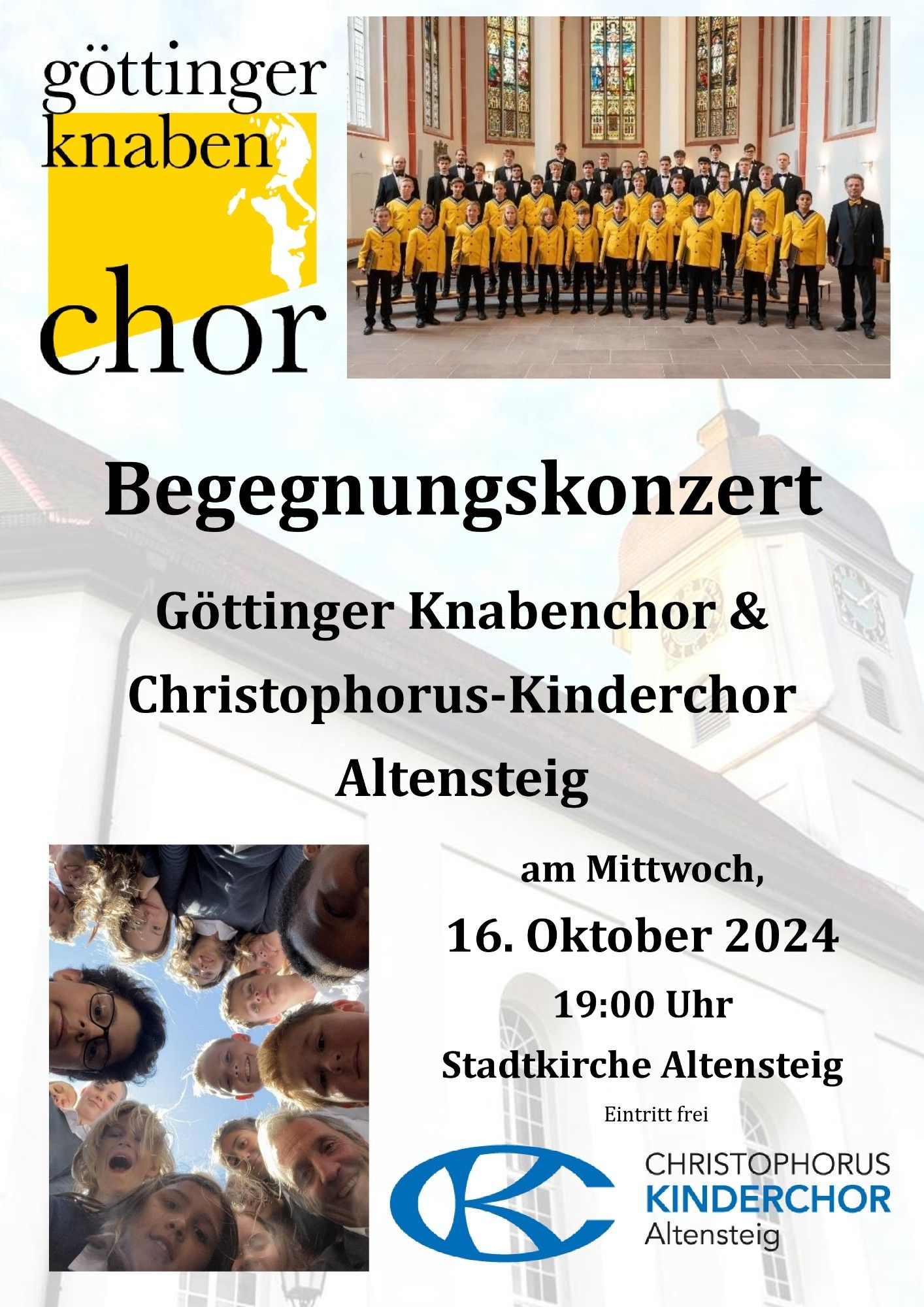 Begegnungskonzert Göttinger Knabenchor & Christophirus-Kinderchor am 16.9. in Altensteig