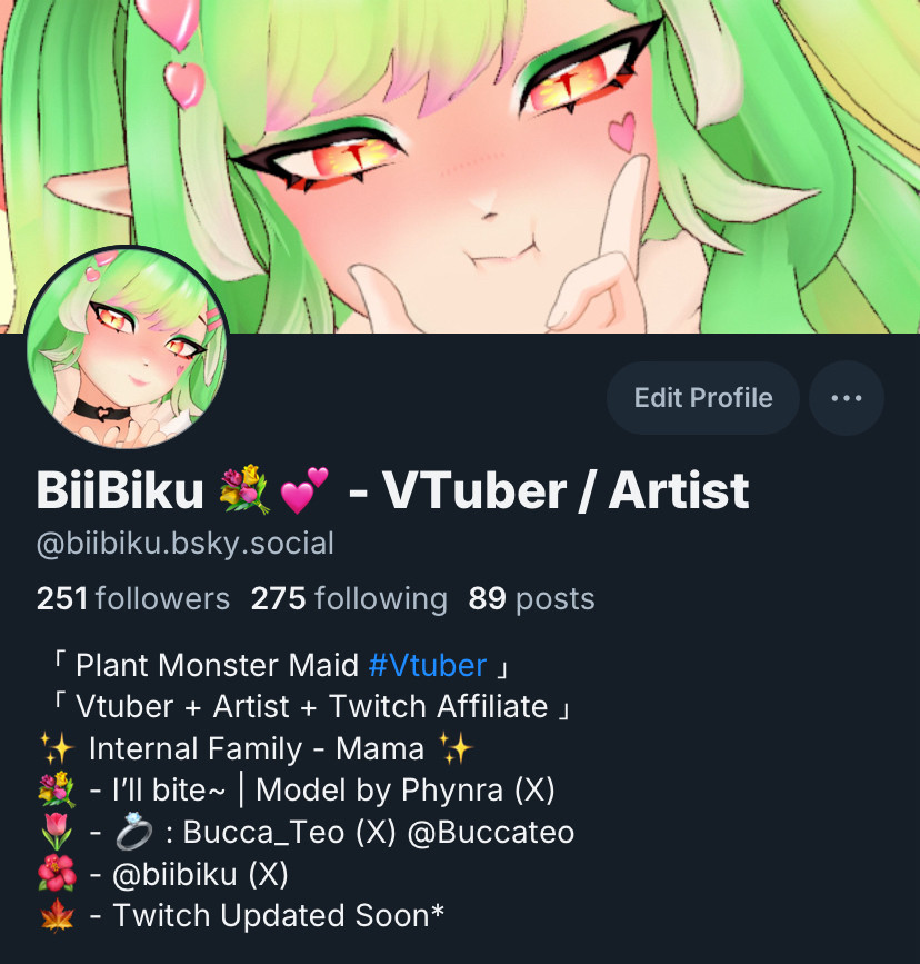 Biibiku profile showing 251 followers