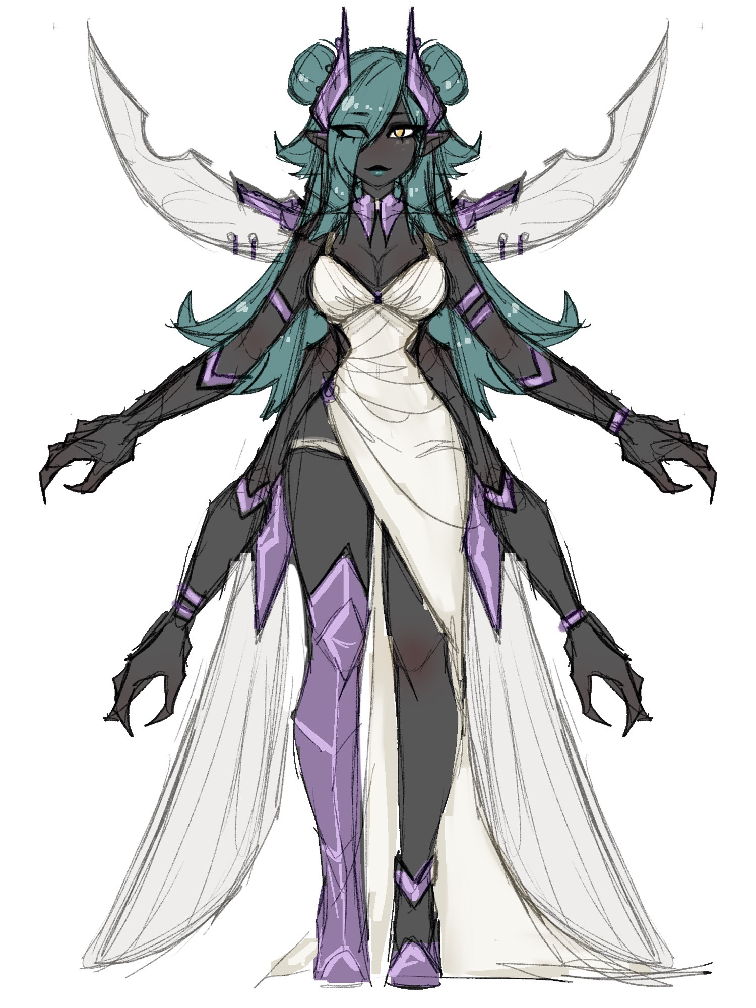 A bug woman with 4 arms and wings