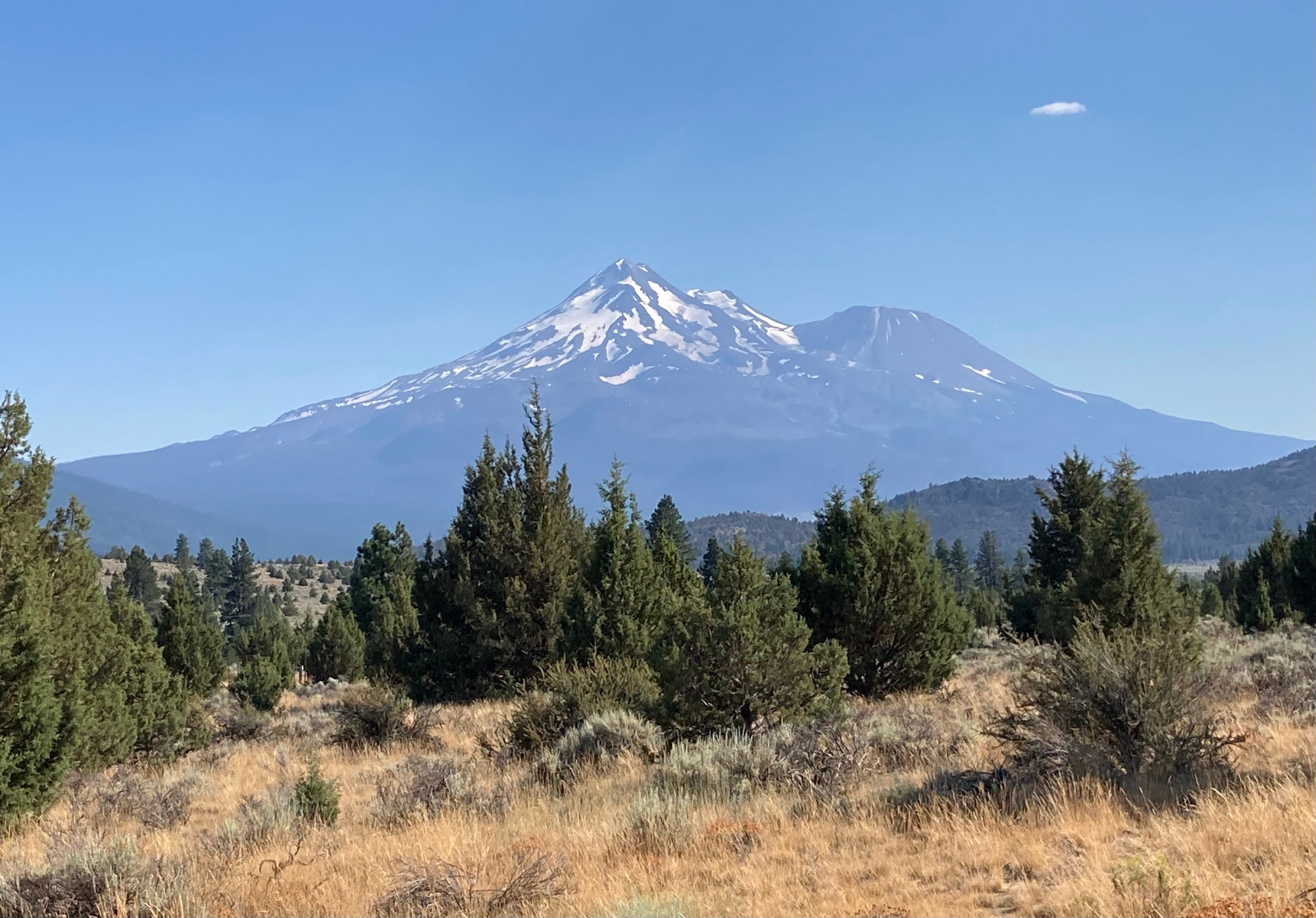 Mt Shasta viewed from US 97 north of Weed, CA