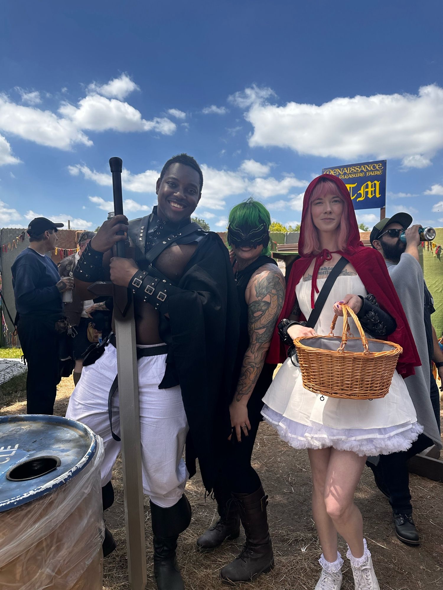 Ify, Em, Austen posing at the Renn Faire