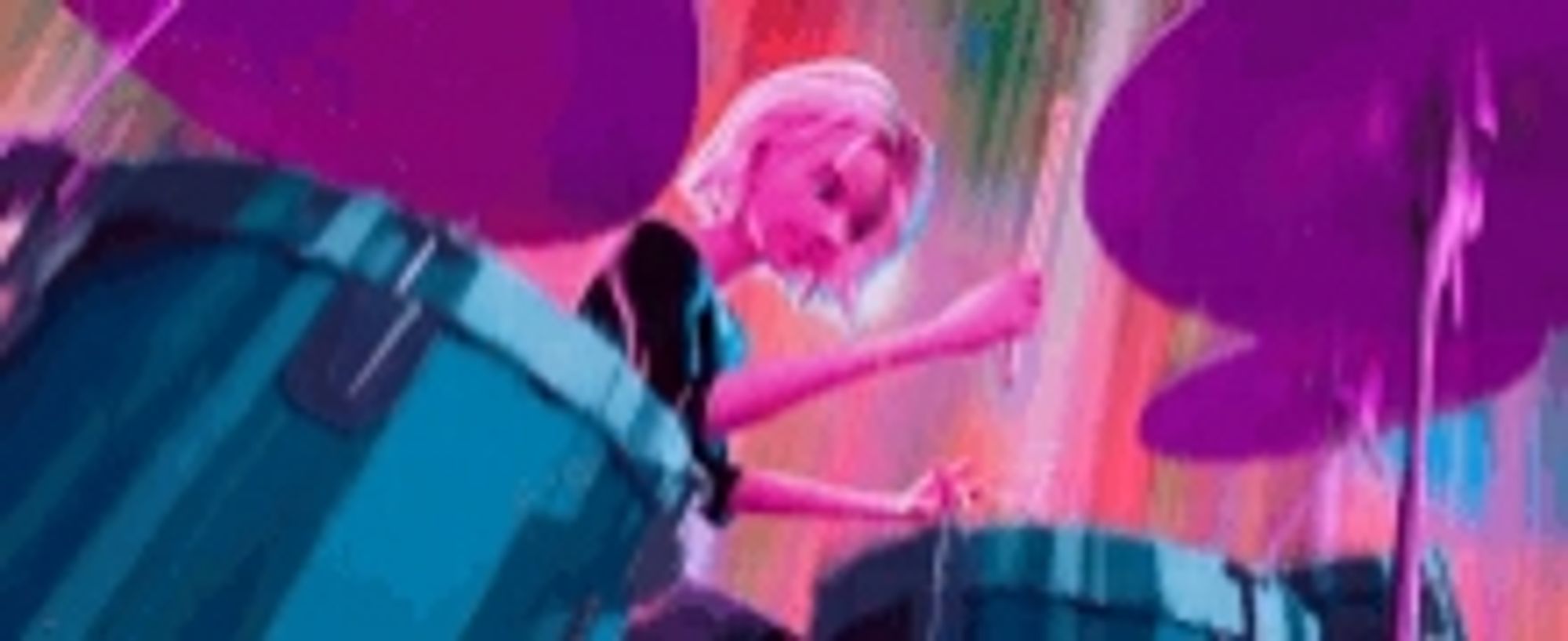 Gwen stacy drum solo gif from Spider-man: Across the Spider-verse opening