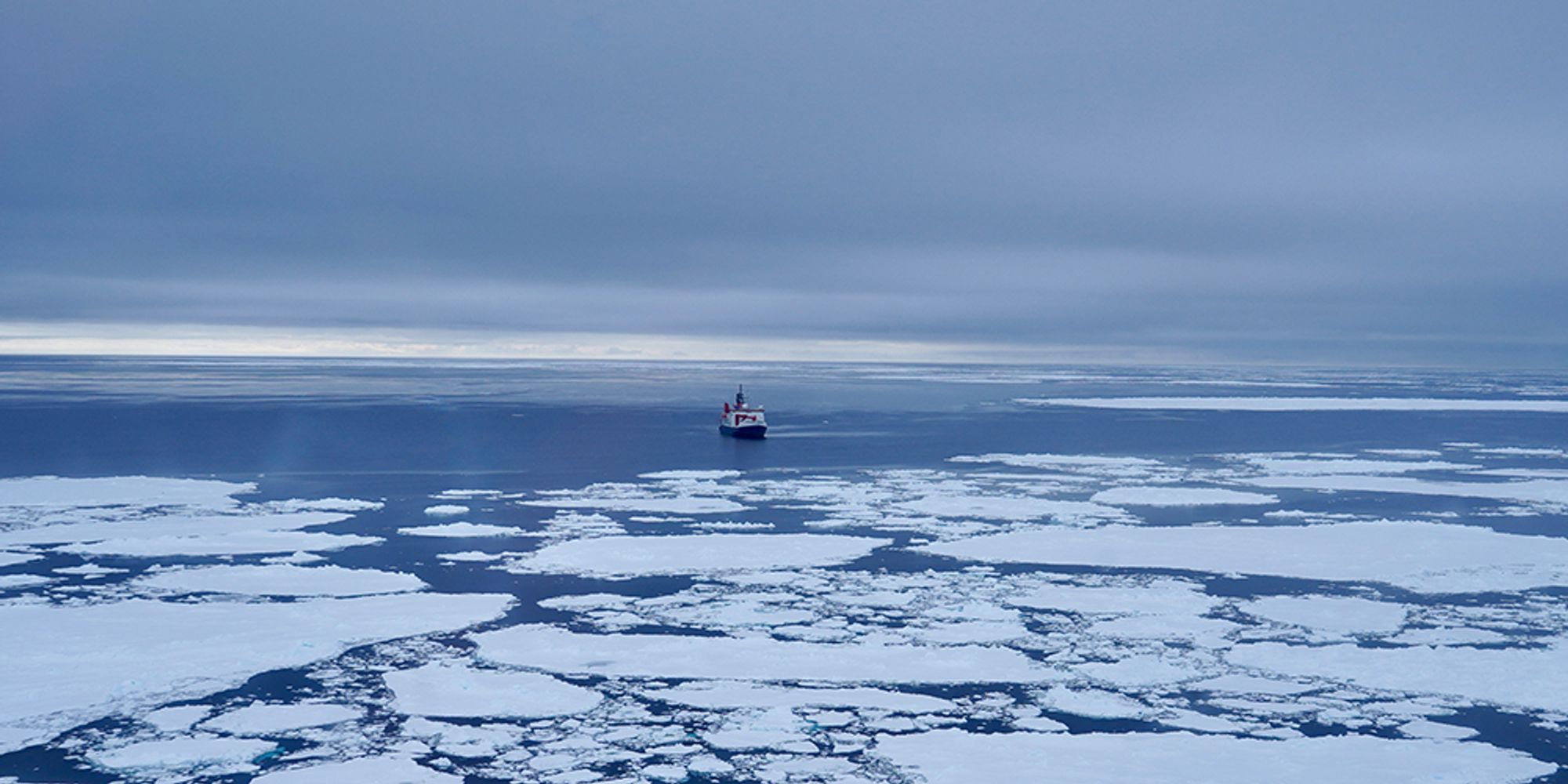 The research vessel Polarstern in the southern Arctic Ocean