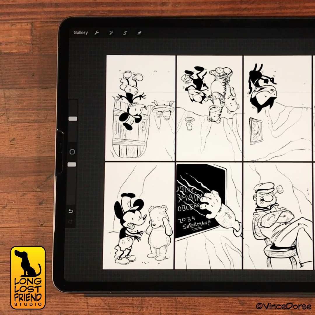 image of mini-comic being created on an iPad in Procreate