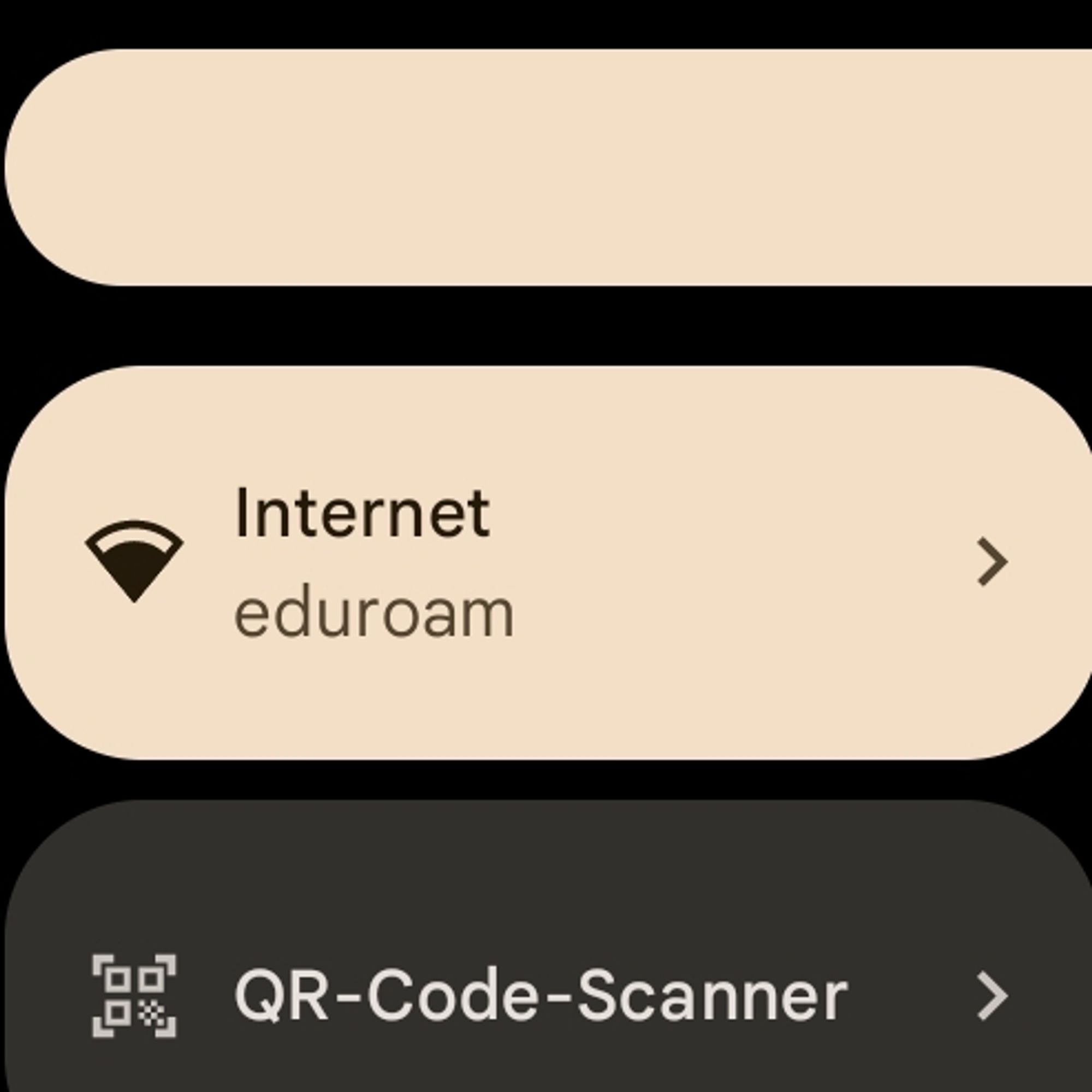 screenshot, a mobile phone logged into eduroam