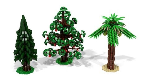 Trees made from Lego.