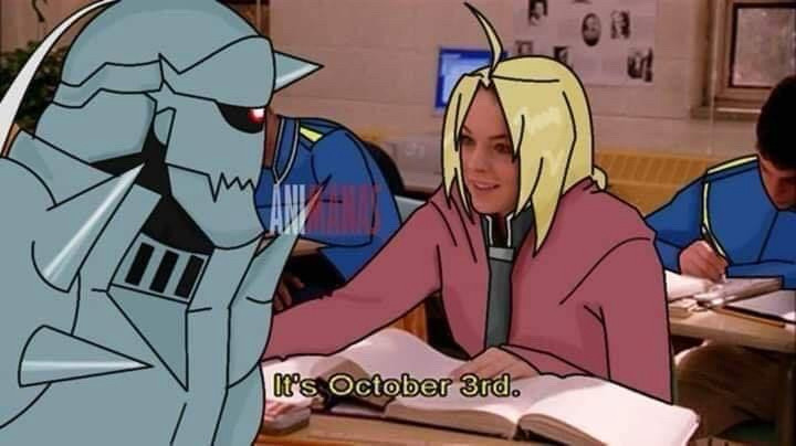 FMA x Mean Girls crossover October third meme