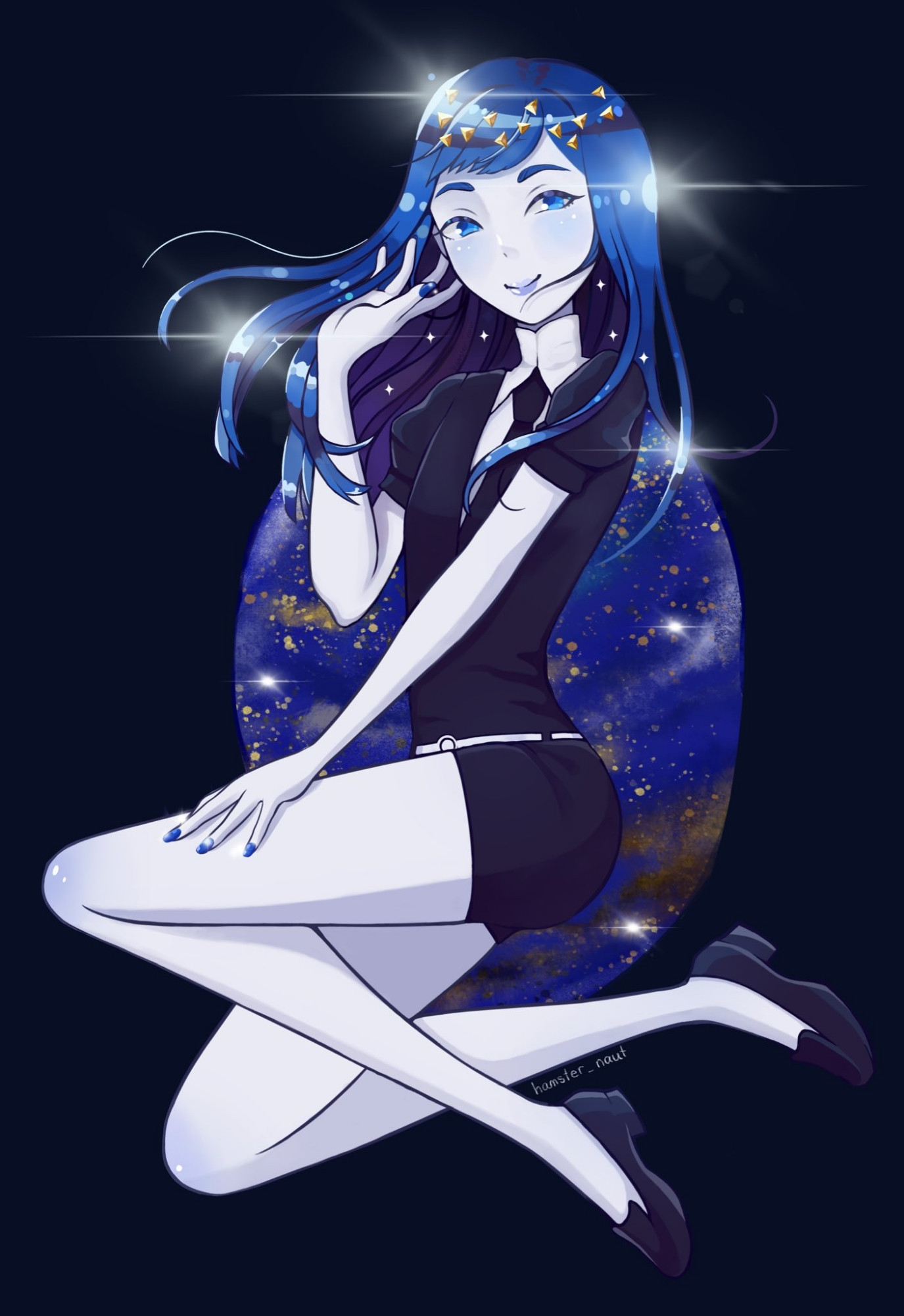 The character Lapis Lazuli from the series Houseki no Kuni or Land of the Lustrous. 