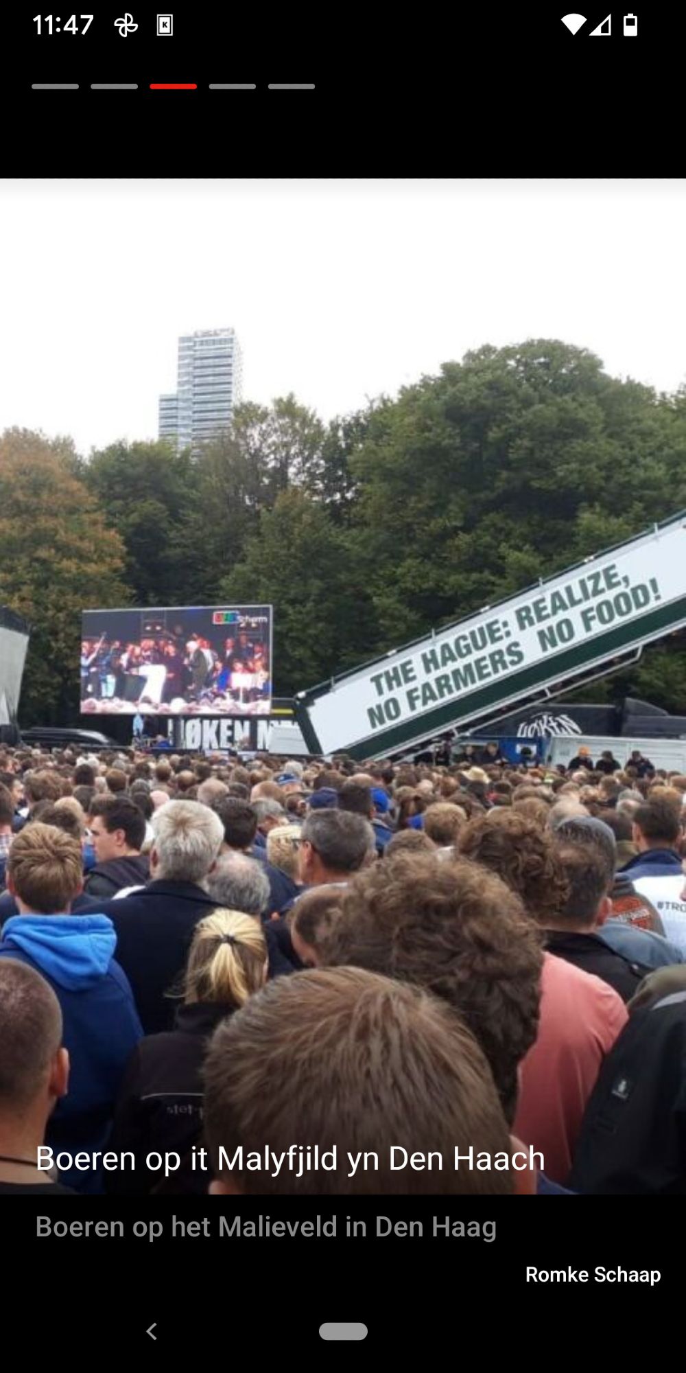 Spandoek op het Malieveld:
The Hague: realize, no farmers no food