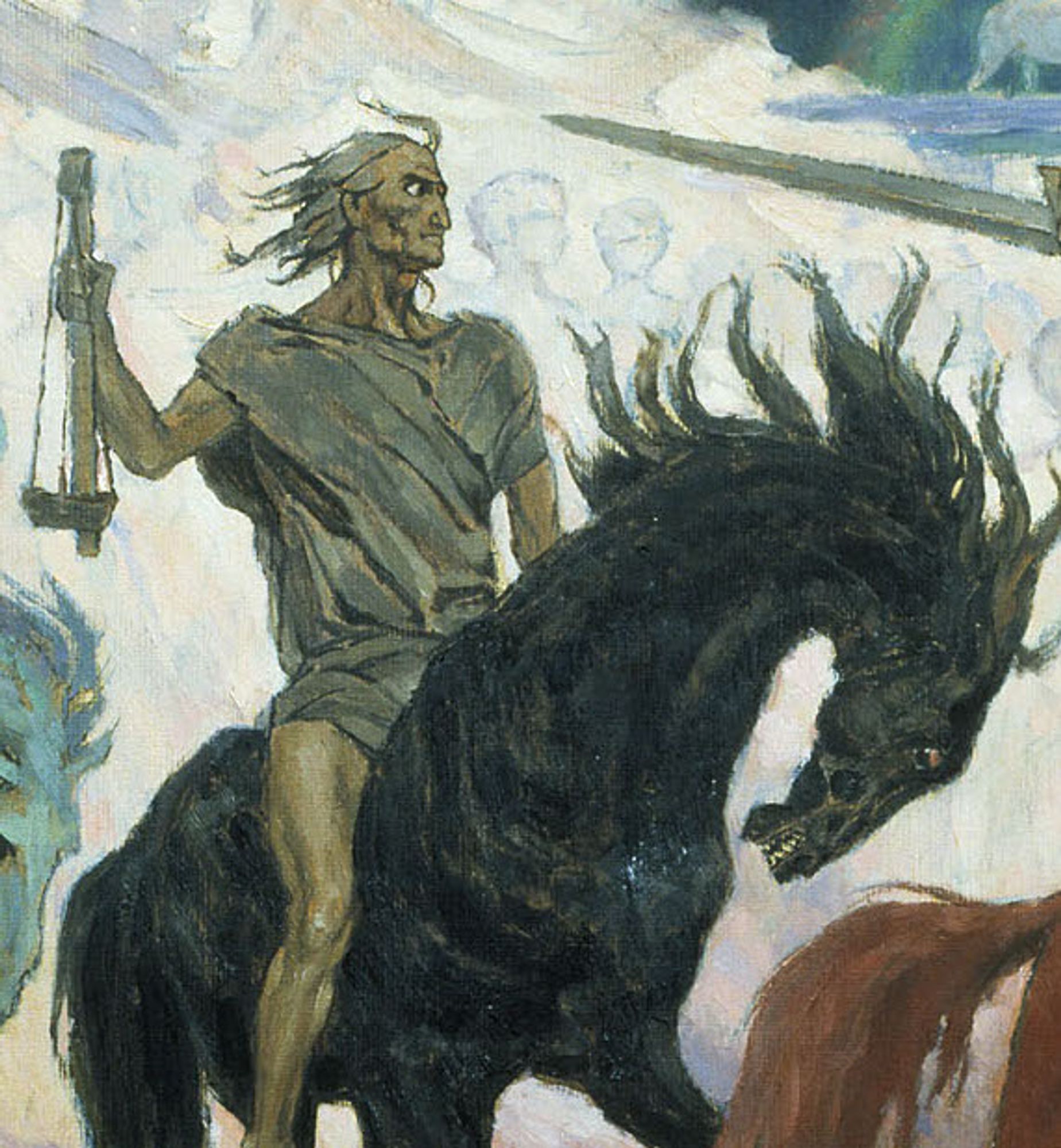 In Vasnetsov's the "Four Horsemen of the Apocalypse", Famine is basically just Rick Scott with hair.