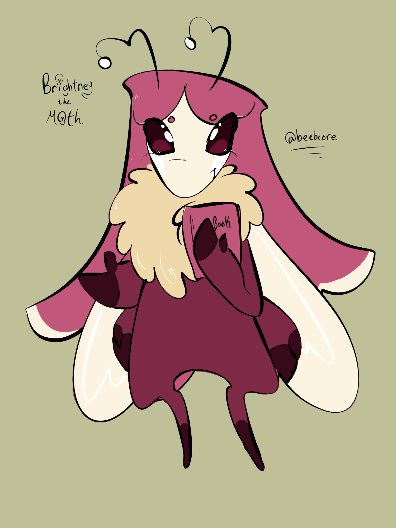 Brightney from Dandys World as an anthropomorphic moth