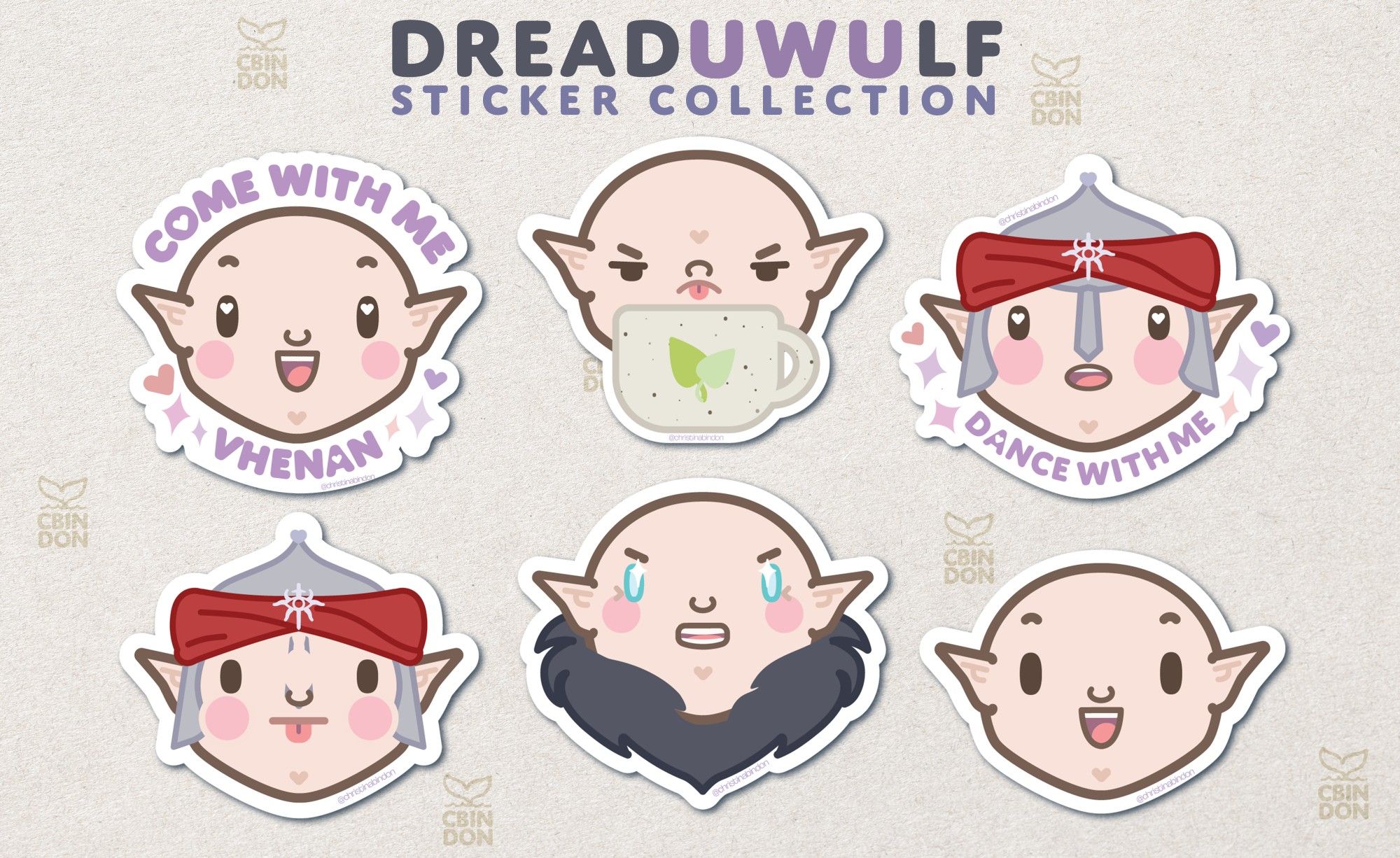 a sticker sheet concept of various cute little Solas'