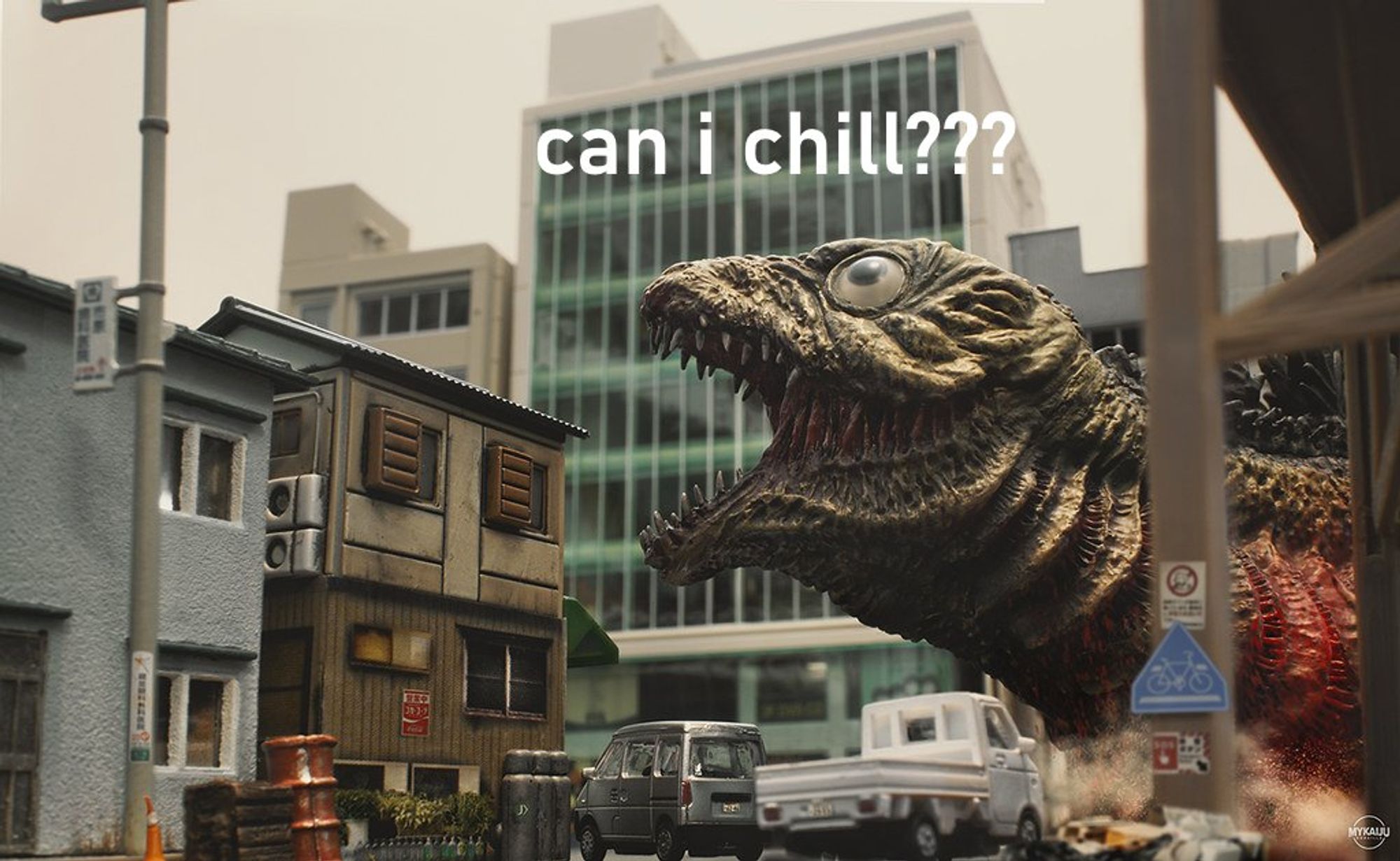 larval kaiju asks "can i chill???"