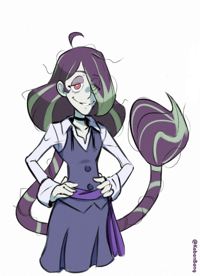 Artwork depicting Bev, Kaban's OC, as a student of Luna Nova Magic Academy from Little Witch Academia.