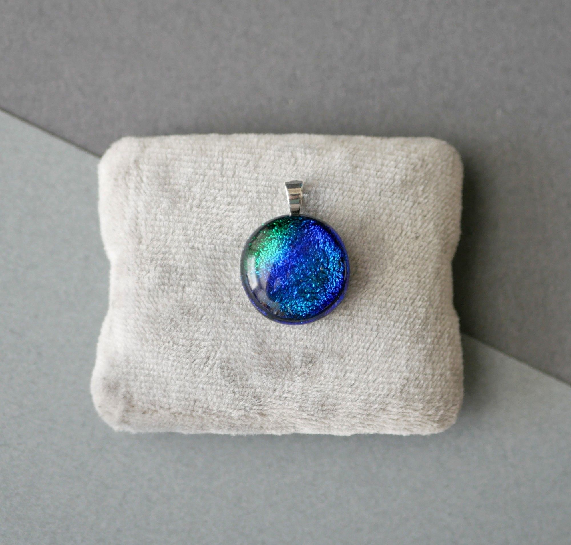 blue and green dichroic pendant