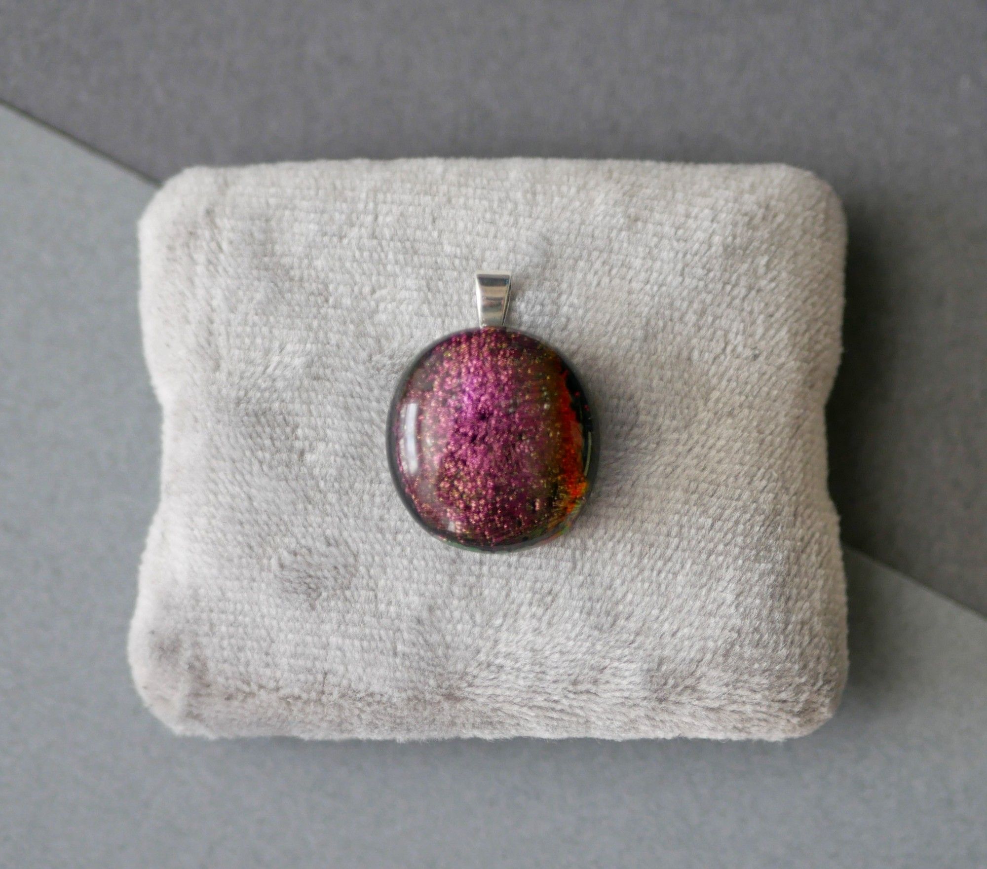 pink dichroic pendant