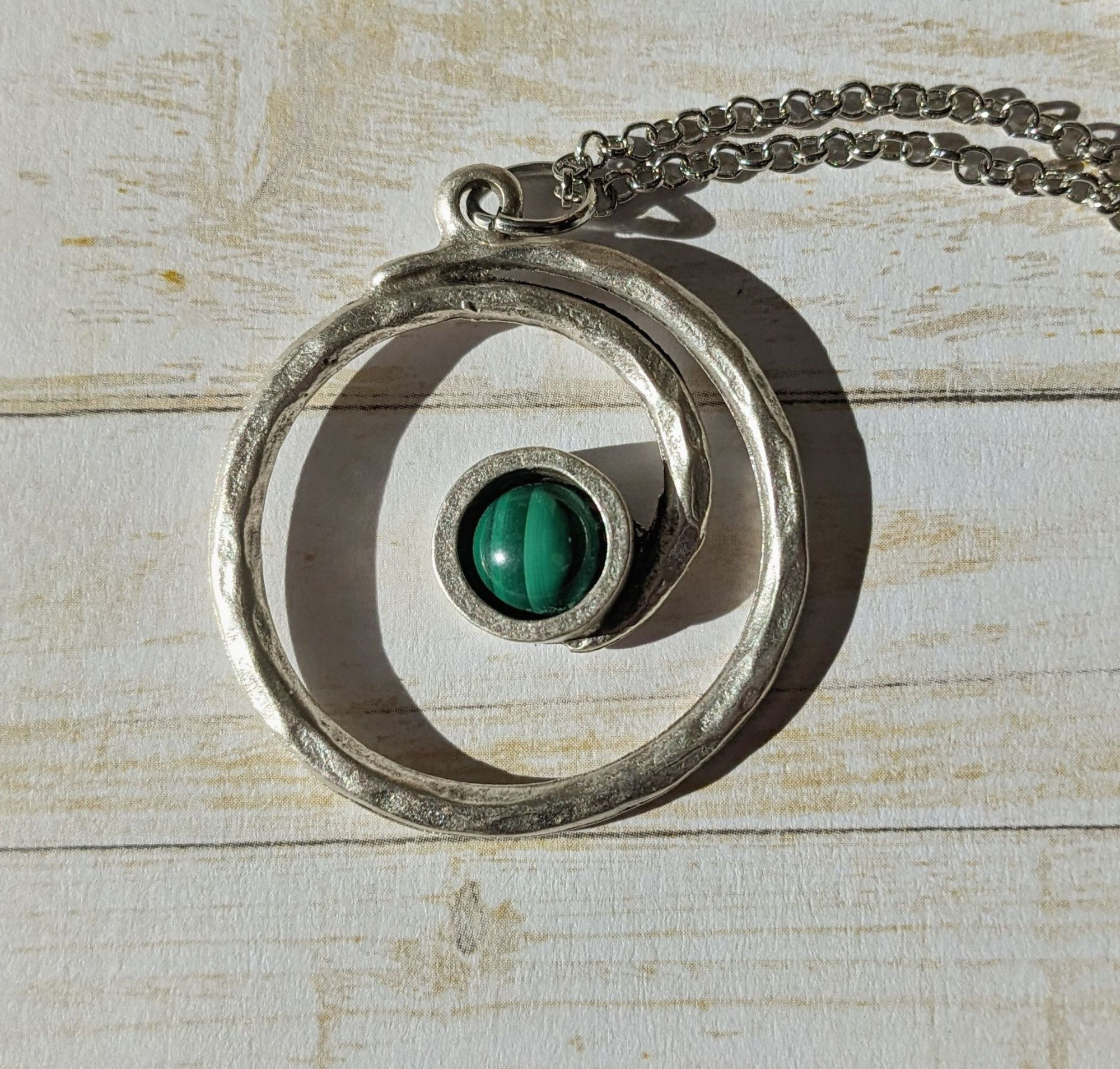 malachite spiral necklace 