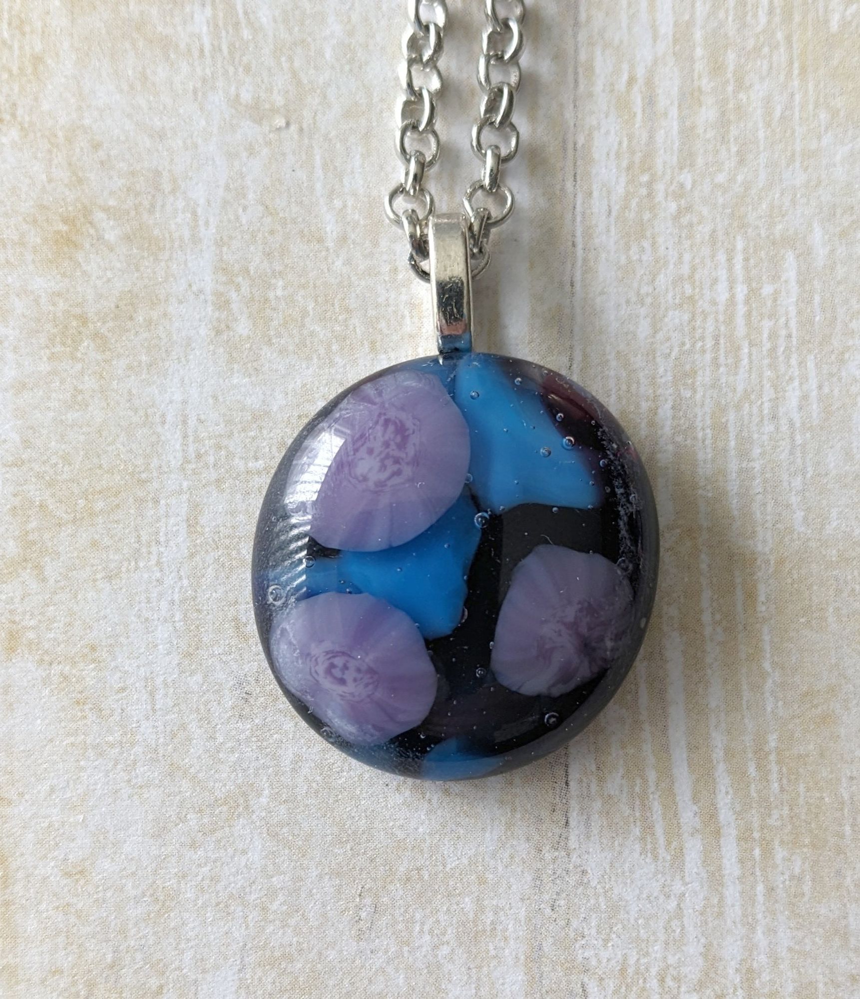 purple layered bubble pendant